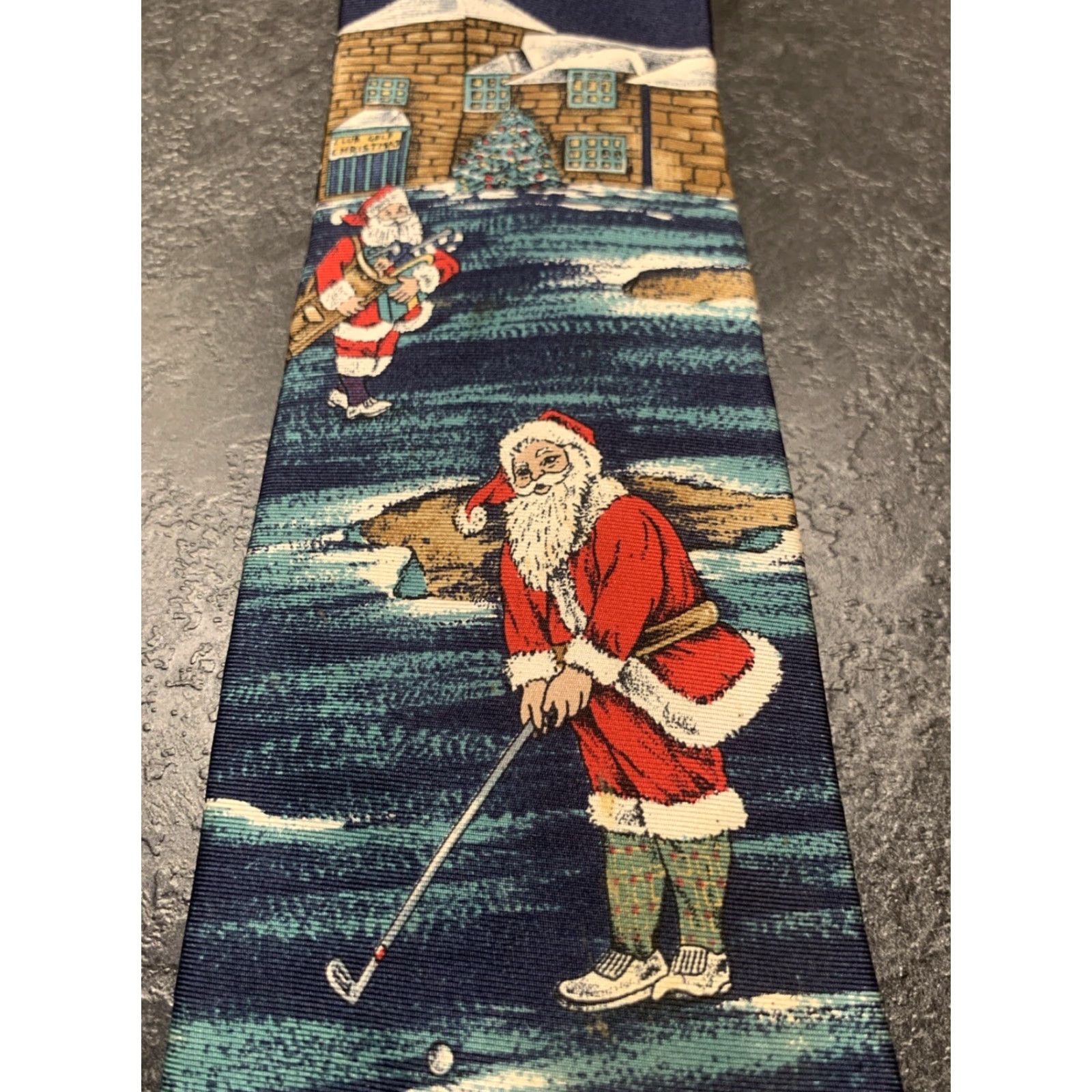 Vintage VINTAGE Studio Silk Tie Golf Blue Italy Mens Size ONE SIZE - 3 Thumbnail
