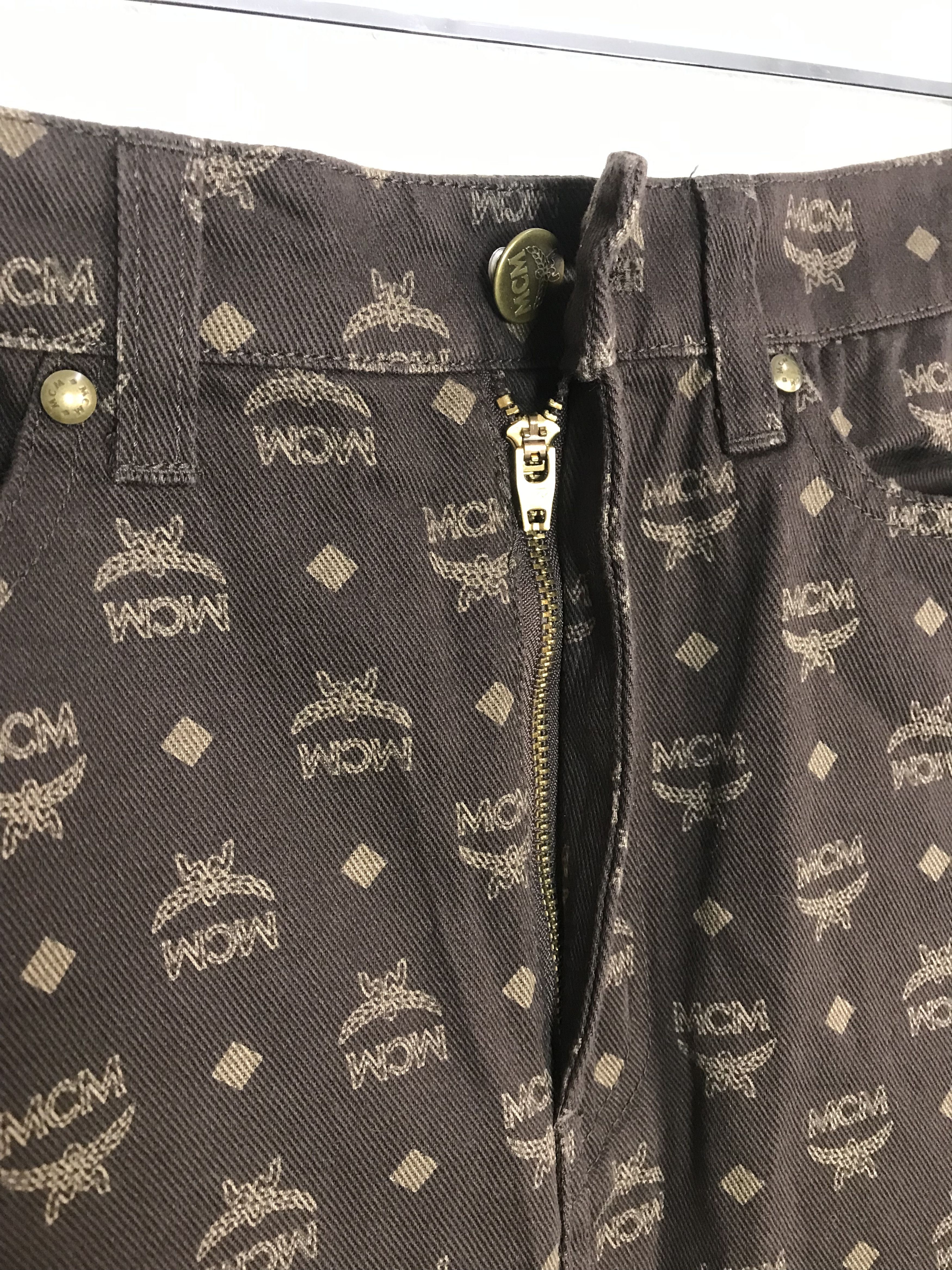 MCM MCM Nova Checked Monogram Skirt Denim Jeans Size 26" / US 2 / IT 38 - 6 Thumbnail