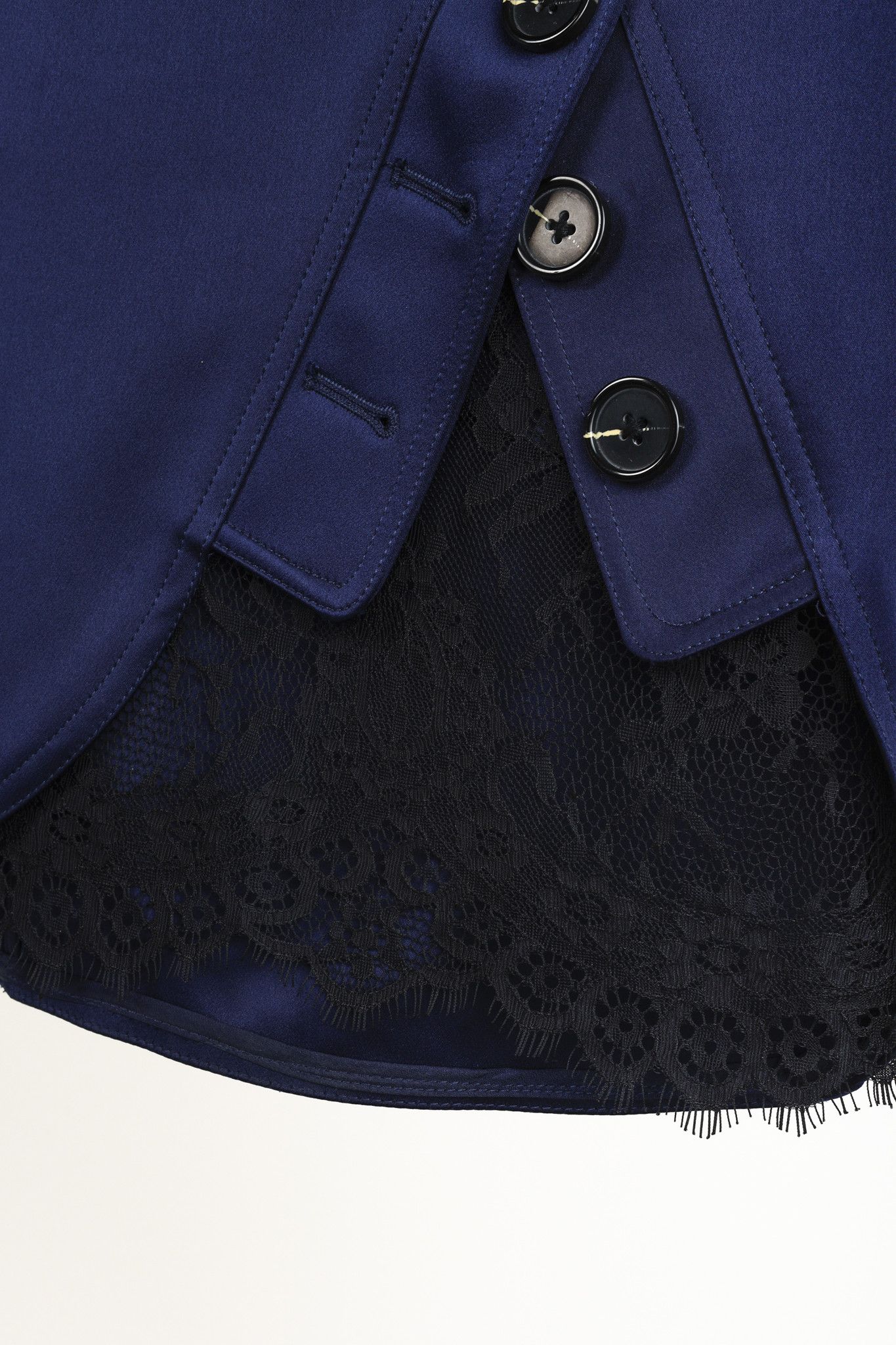 Self-Portrait Self-Portrait Navy Button Accent Lace Skirt Size 29" - 7 Thumbnail