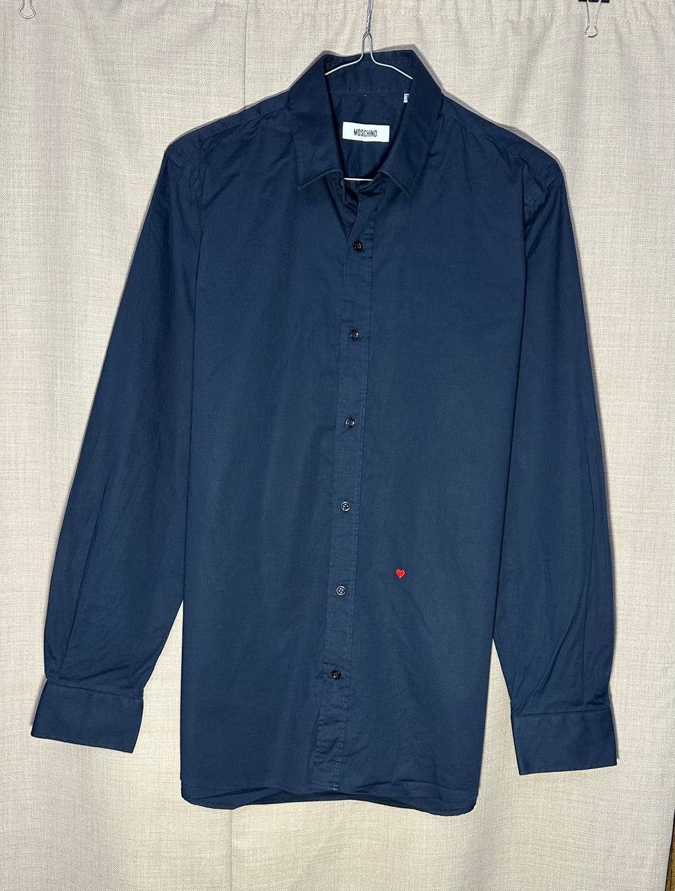 Moschino Moschino Logo Heart Blue Shirt Buttons Long Sleeve cotton Size US M / EU 48-50 / 2 - 1 Thumbnail