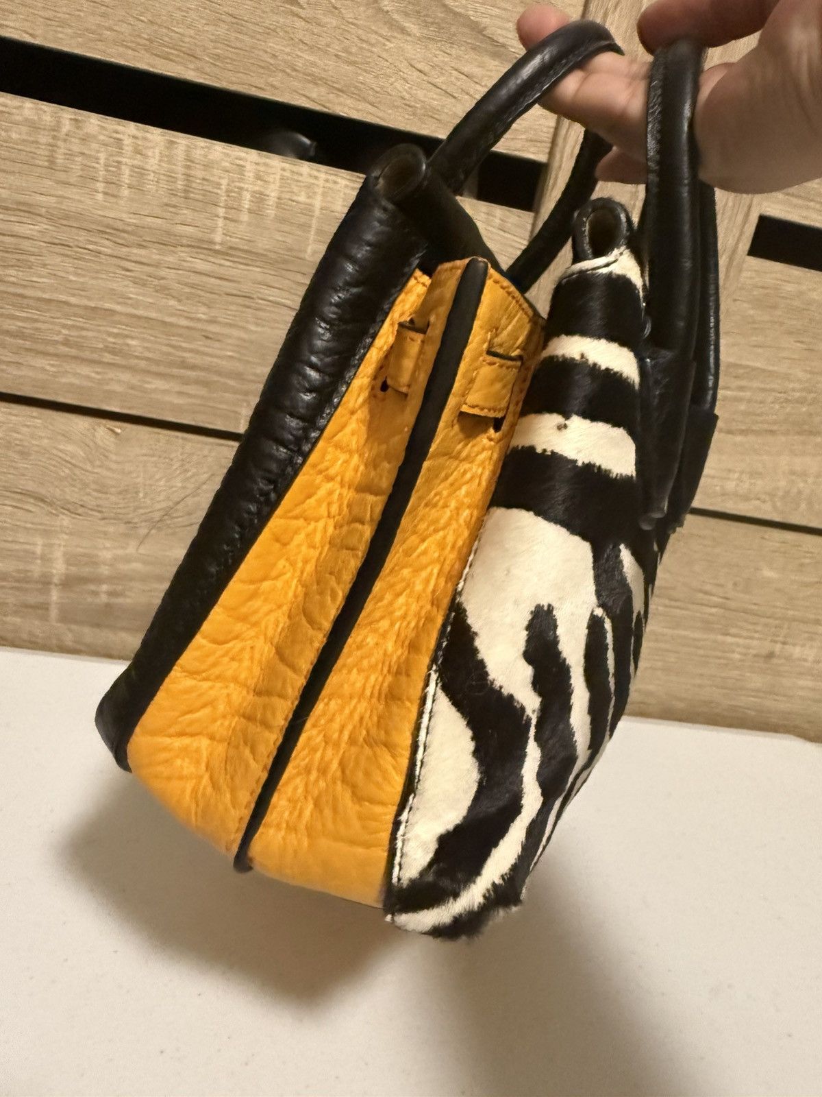 MCM MCM Calfskin Pony Hair Zebra Print Tri color Mini Milla Bag Size ONE SIZE - 4 Thumbnail