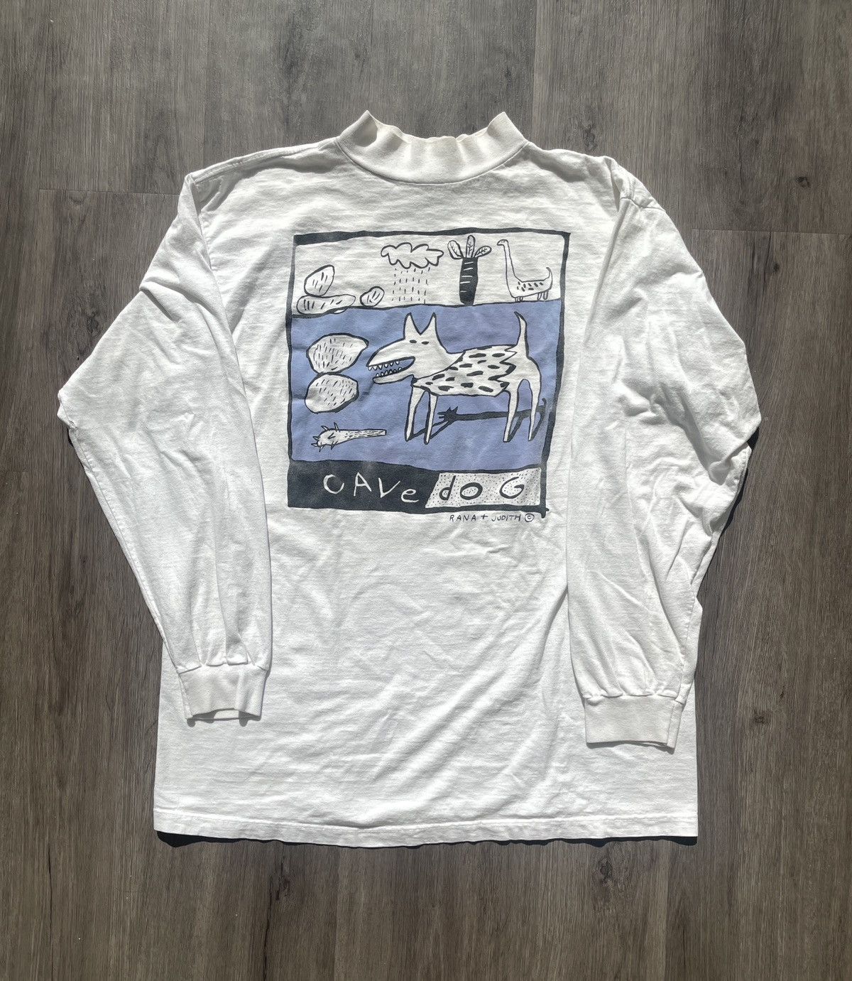 Vintage Vintage 90 ’s Cave Dog “Art Print” Graphic T-Shirt (Sz. XL) Size US XL / EU 56 / 4 - 1 Thumbnail