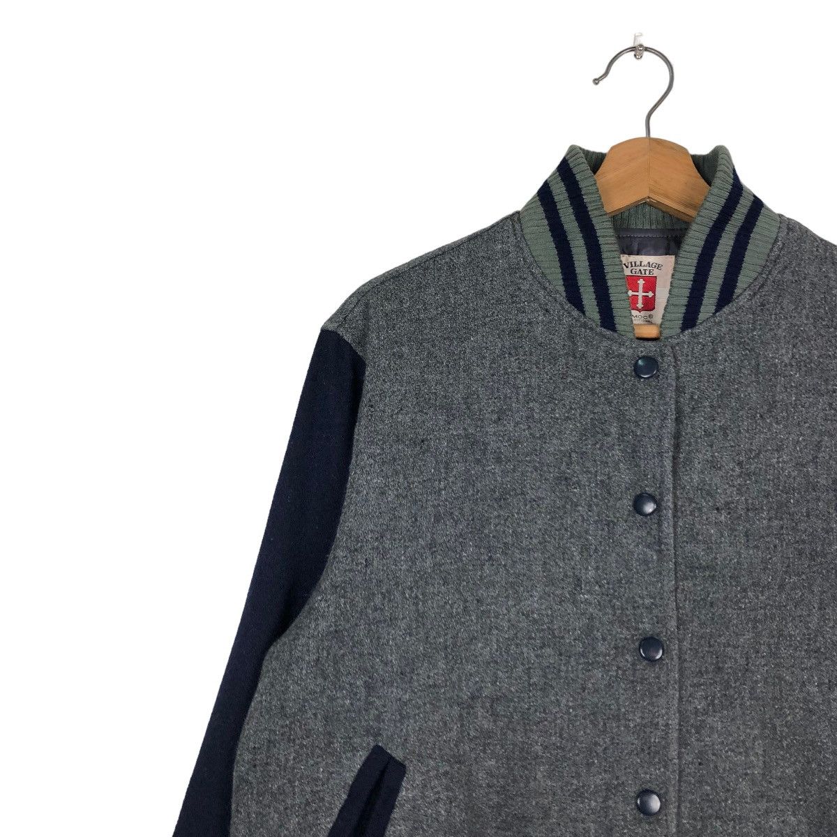 Japanese Brand × Vintage 📌VINTAGE WOOL VARSITY BOMBER JACKET VILLAGE GATE JAPAN Size US S / EU 44-46 / 1 - 8 Thumbnail