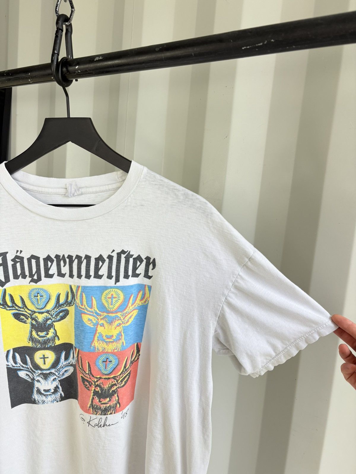Vintage Vintager Jagermeister Shirt Distressed Faded Boxy GRUNGE Size US L / EU 52-54 / 3 - 2 Thumbnail