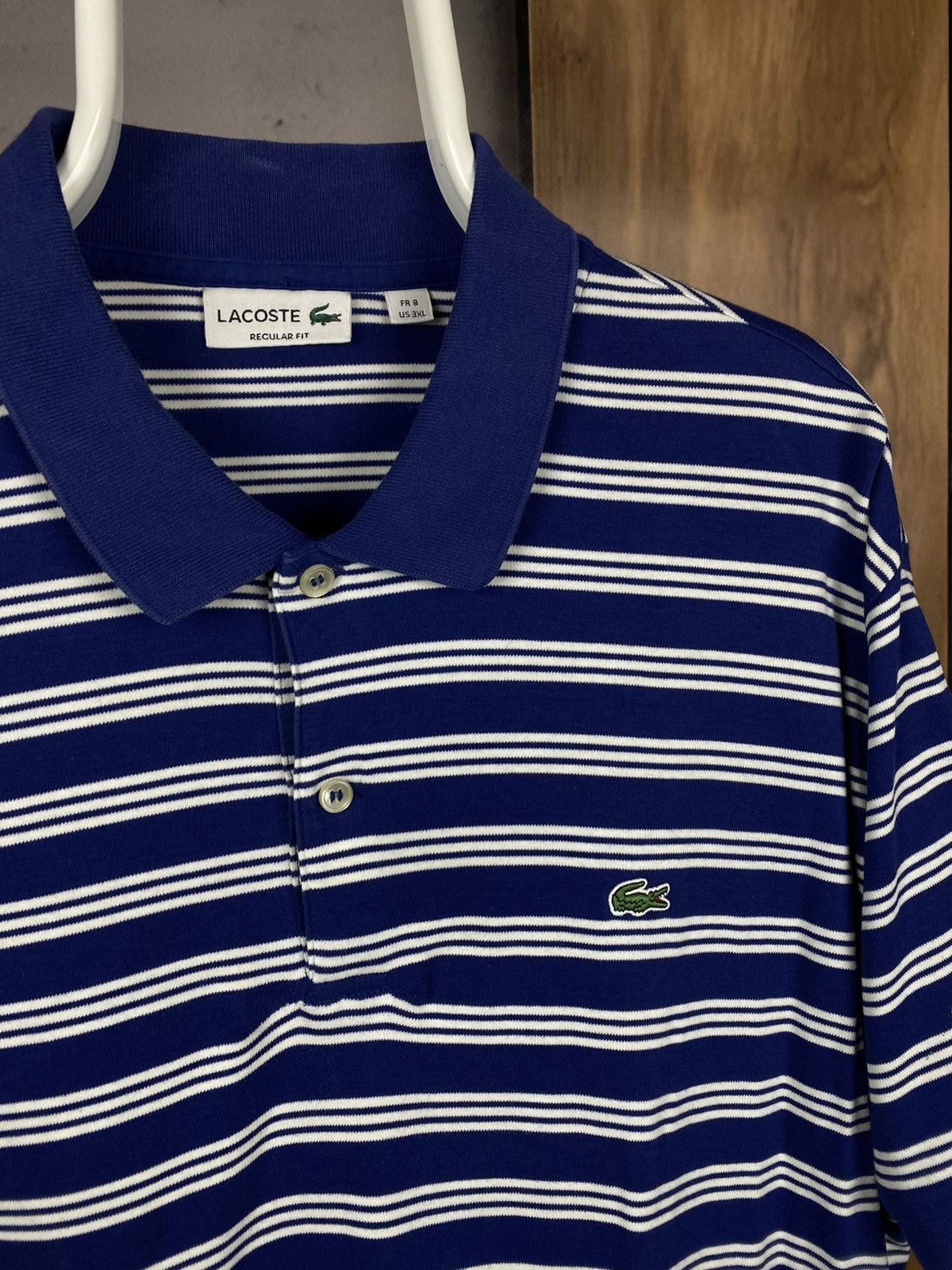 Lacoste 🐊Polo T-Shirt Lacoste Striped Regular Fit Tee Size 3XL🐊 Size US XXL / EU 58 / 5 - 2 Thumbnail