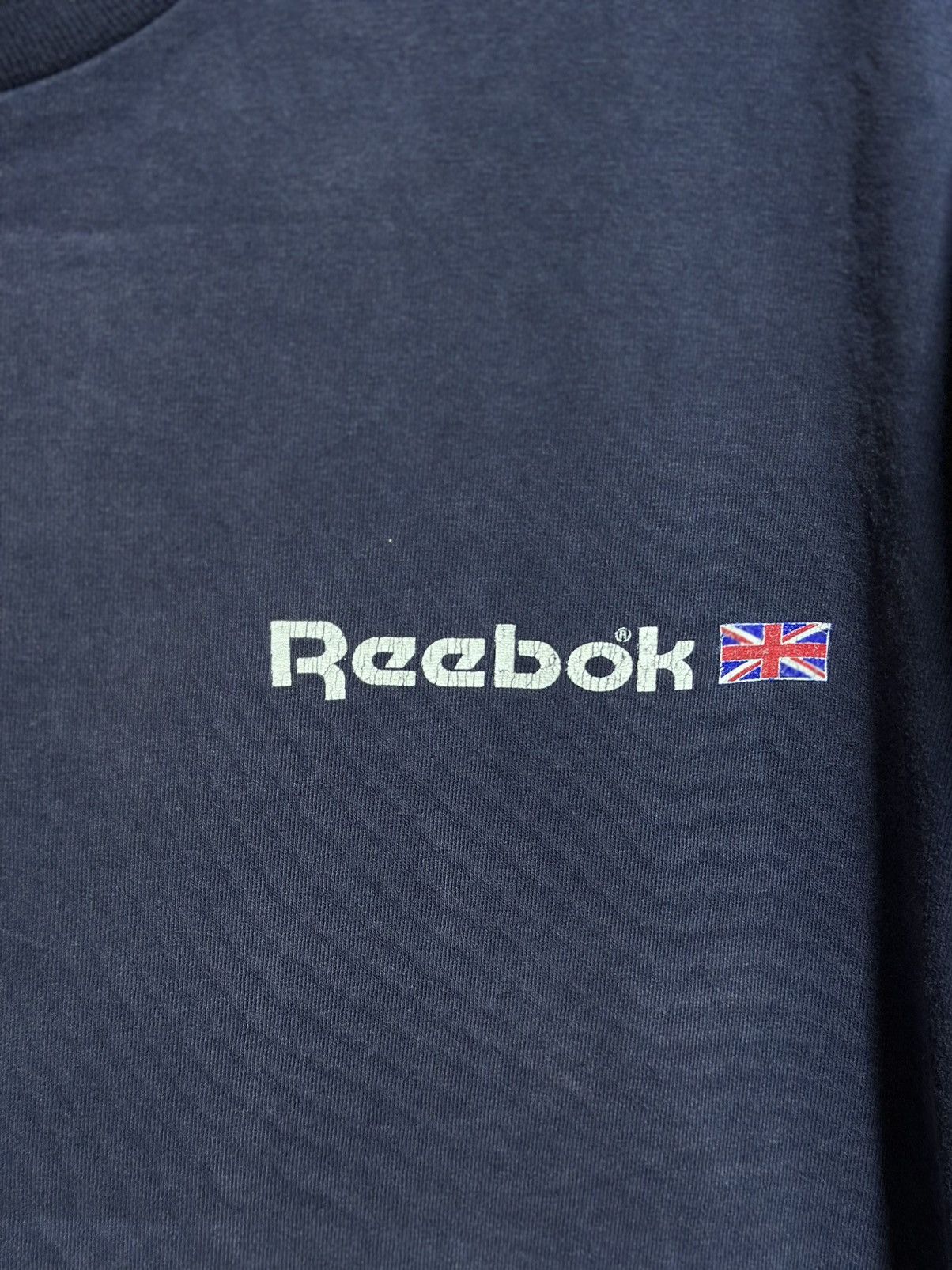Reebok × Vintage Vintage Reebok Britain Flag Faded Tee Size US XL / EU 56 / 4 - 4 Thumbnail