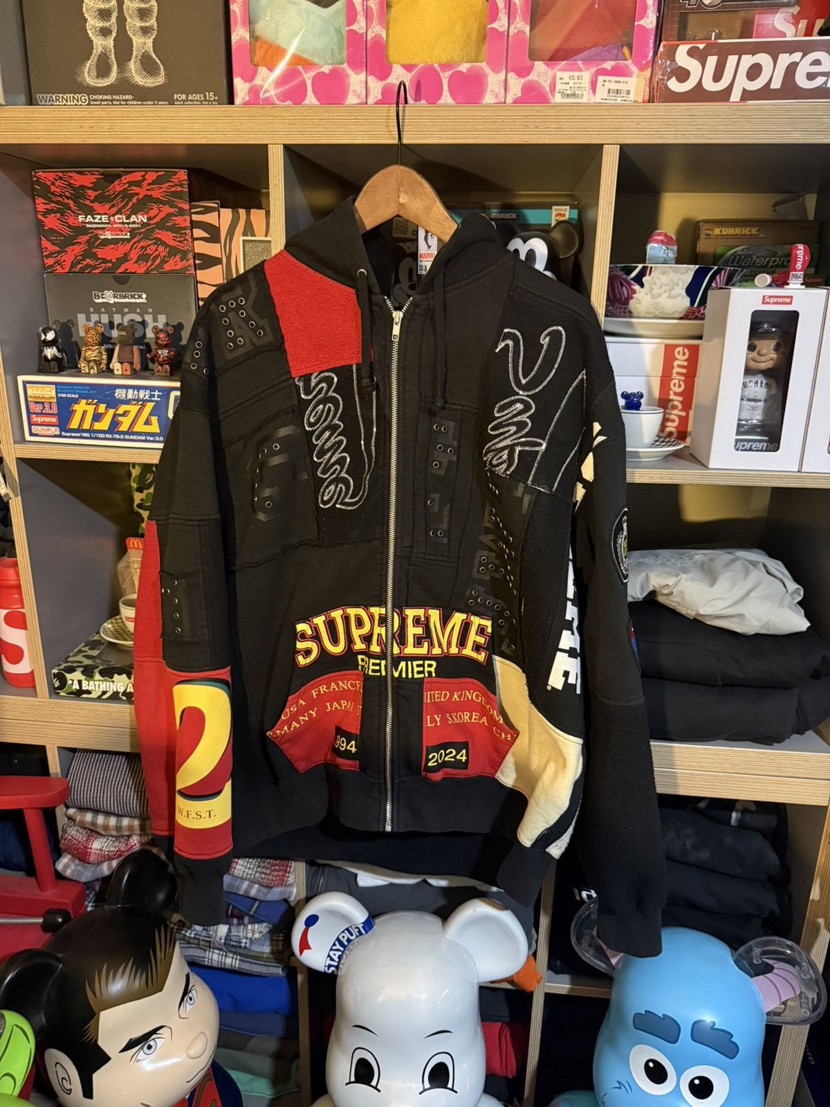 Supreme Supreme Black Patchwork Zip-Up Hoodie SS25 Size US XL / EU 56 / 4 - 1 Thumbnail