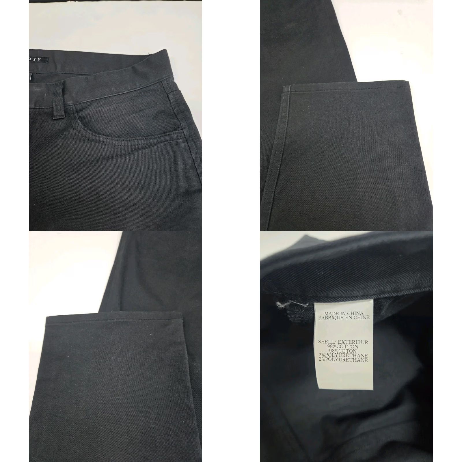 Theory Theory Mens Black Mid Rise Button Fly Pants 31/32 Size 31 Regular Straight 5-Pocket Chino Cotton Polyurethane City College Preppy Mens Size US 31 - 8 Thumbnail