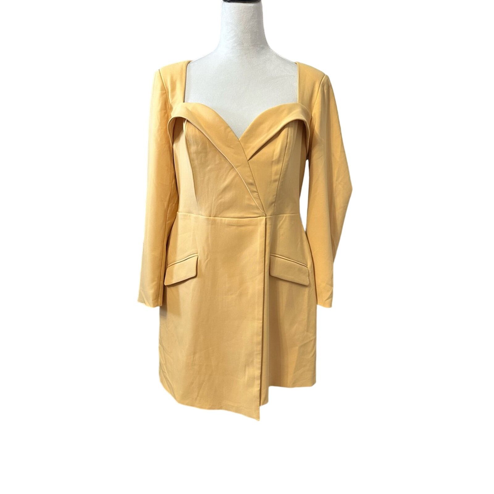 image of Unlisted Lavish Alice Coat Dress Yellow Pockets Knee Length 14 New, Women's (Size XL)