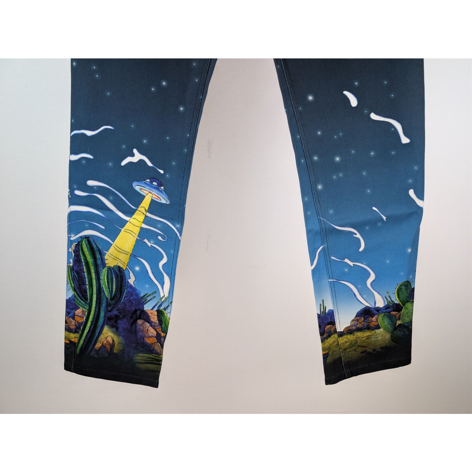 Casablanca o1rshd1 Cowboy De L'Espace Printed Straight Leg Denim Jeans Size US 36 / EU 52 - 4 Thumbnail