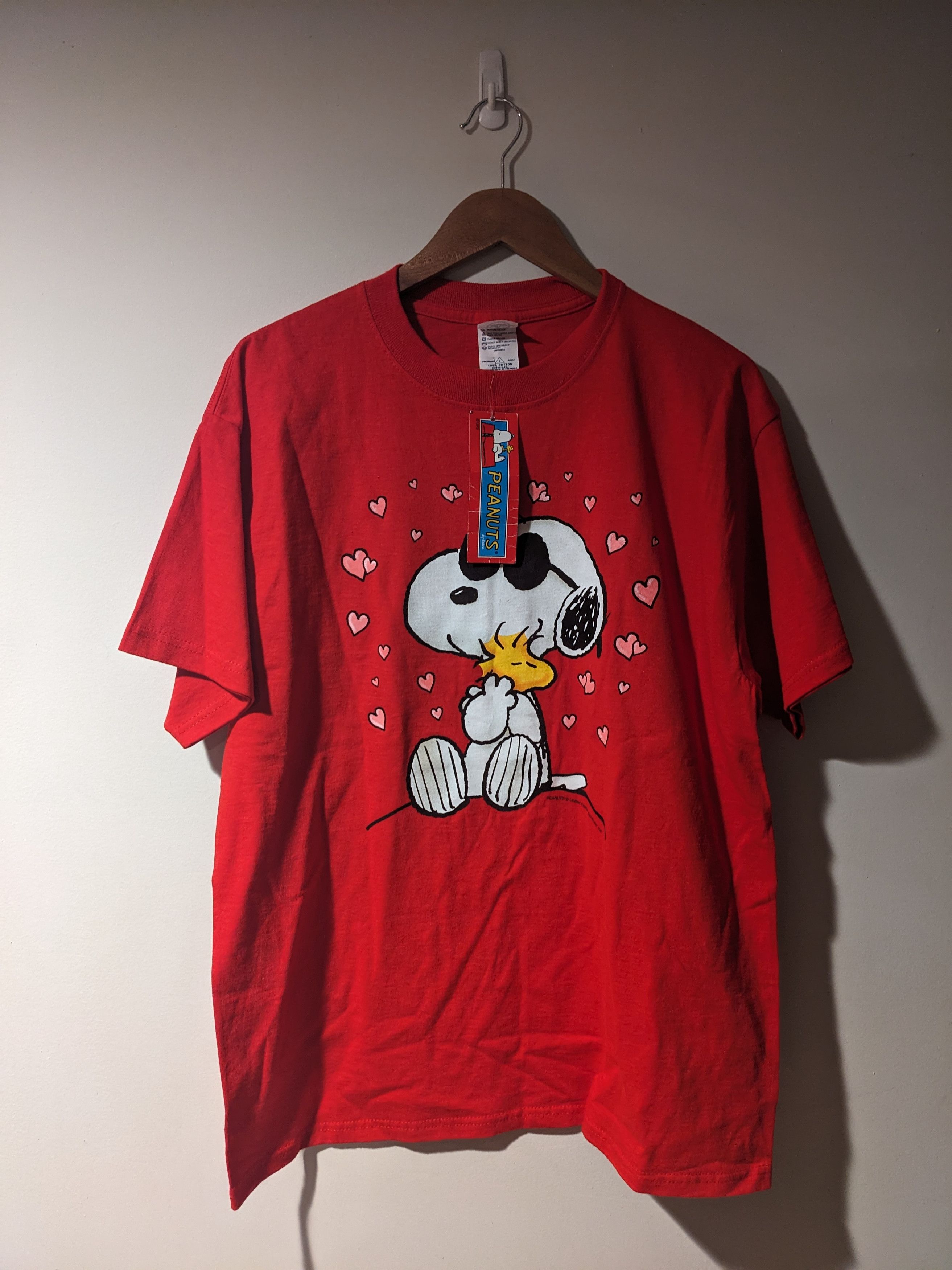Peanuts × Vintage Vintage Y2K Snoopy Woodstock Love Valentine Large T-Shirt Size US L / EU 52-54 / 3 - 1 Thumbnail