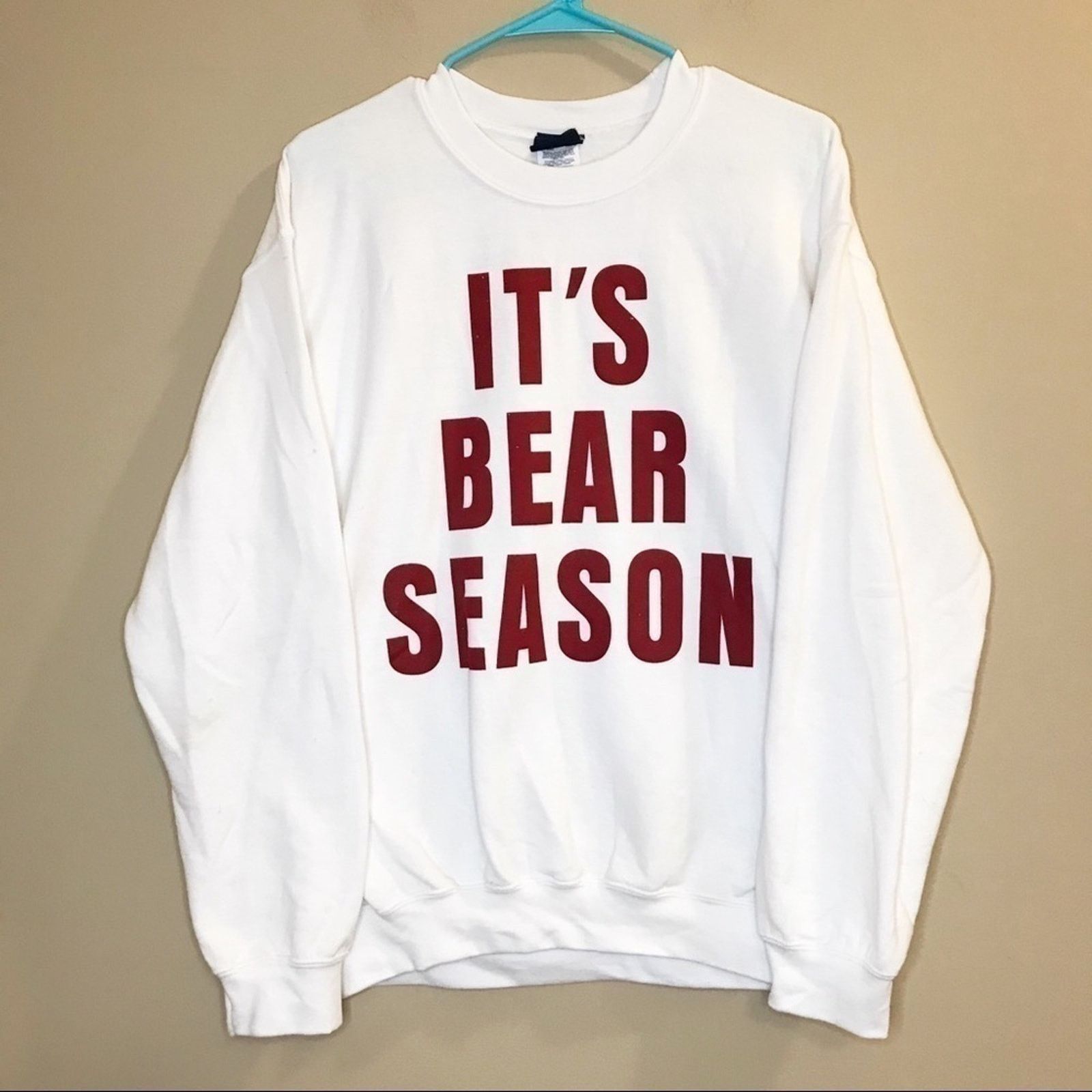 Other Blue 84 White Sweatshirt It’s Bear Season Size Medium Size M / US 6-8 / IT 42-44 - 1 Thumbnail