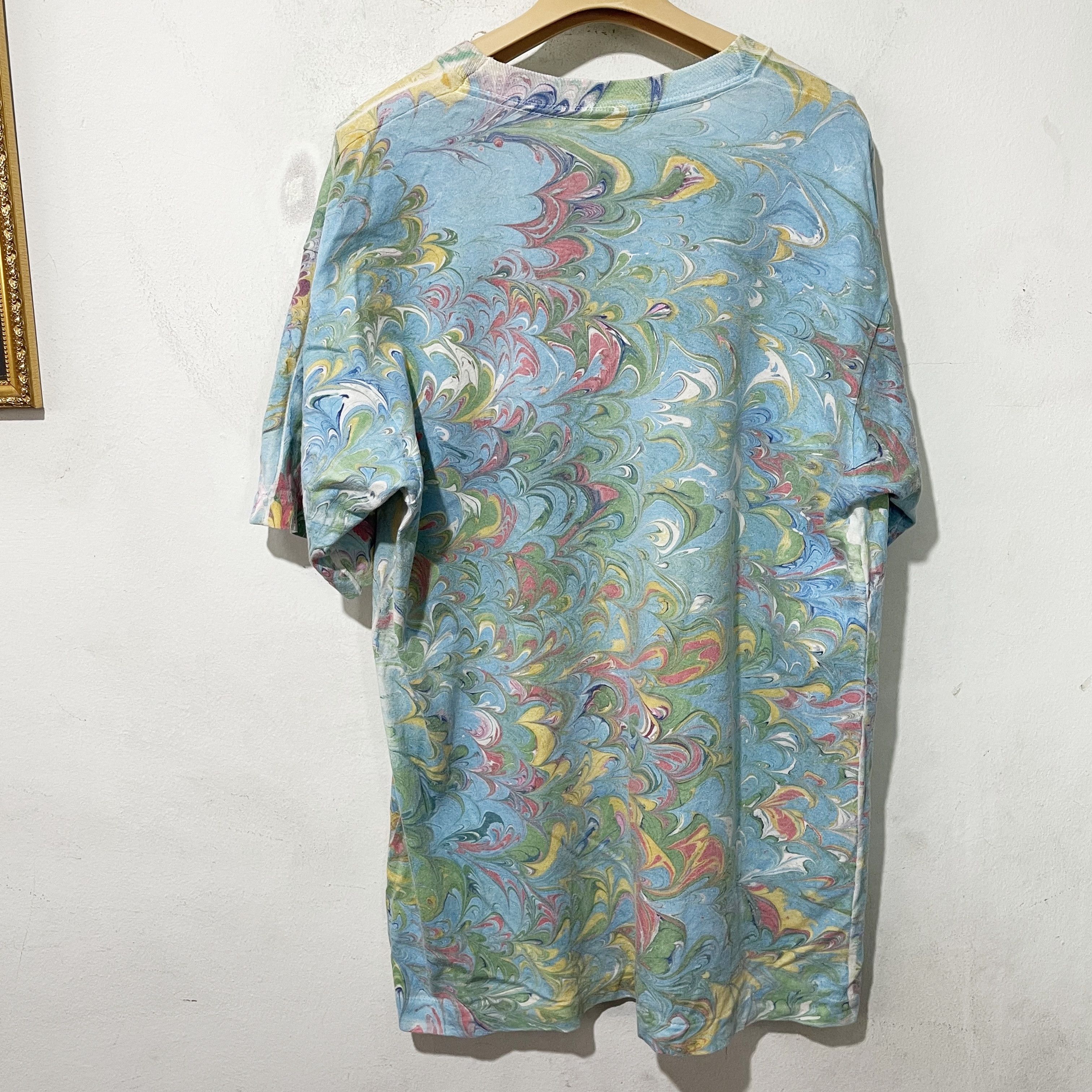Vintage Vintage 90s Marble Psychedelic Shirt Size US L / EU 52-54 / 3 - 3 Thumbnail