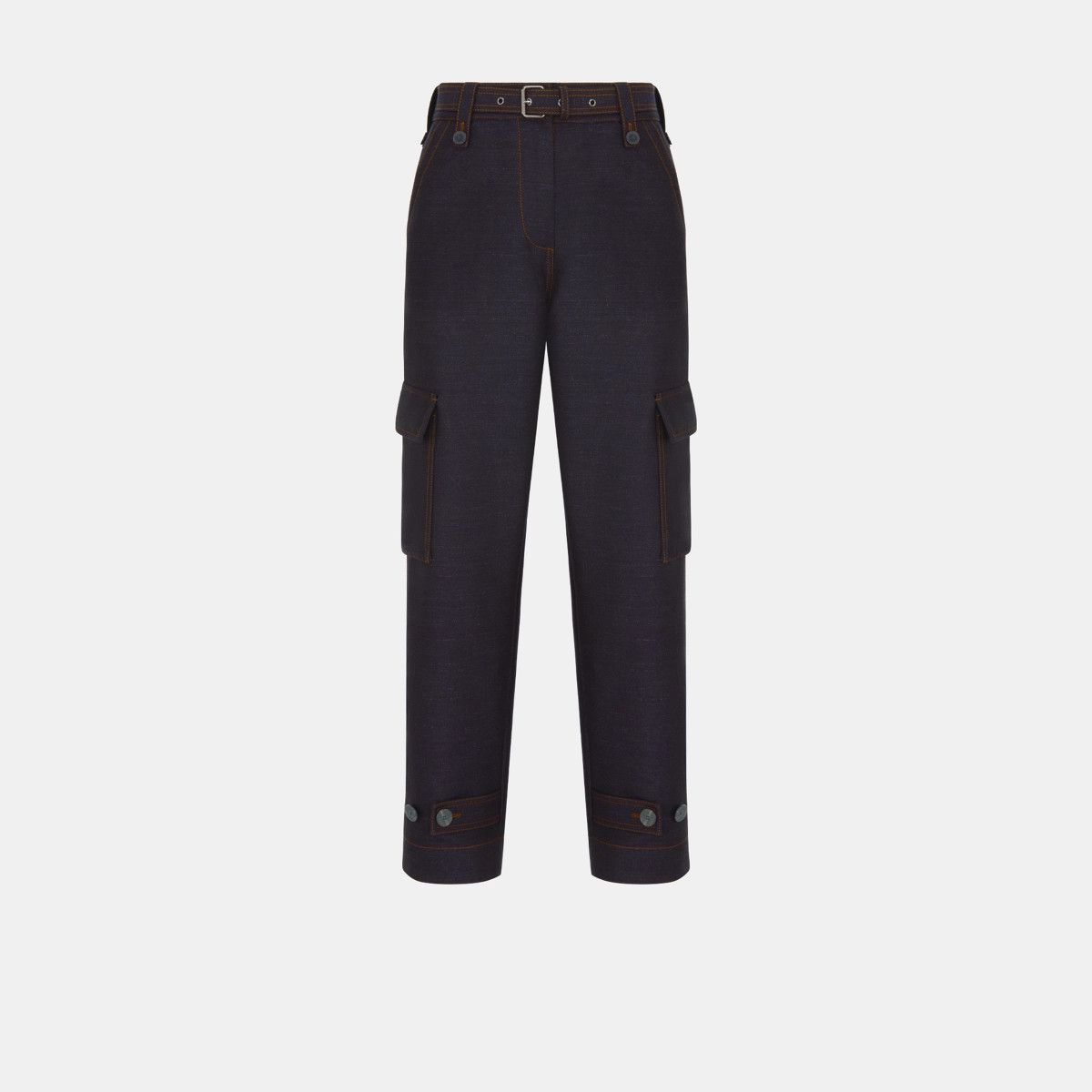 Dior o1bcso1str0225 Belted Cargo Pants in Deep Blue Size 26" / US 2 / IT 38 - 1 Thumbnail