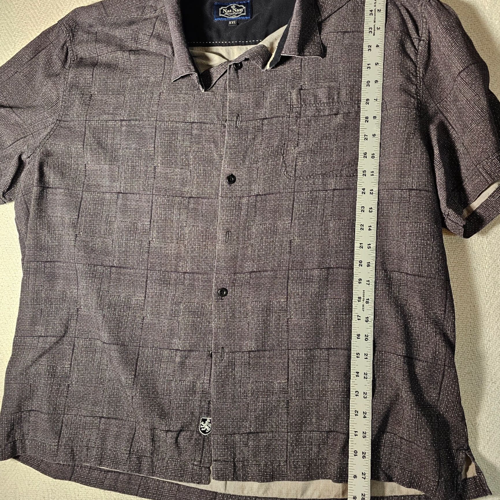 Nat Nast VINTAGE Nat Nast Luxury Originals Mens Gray Silk Blend Button Up Shirt Size 2XL Size US XXL / EU 58 / 5 - 5 Thumbnail