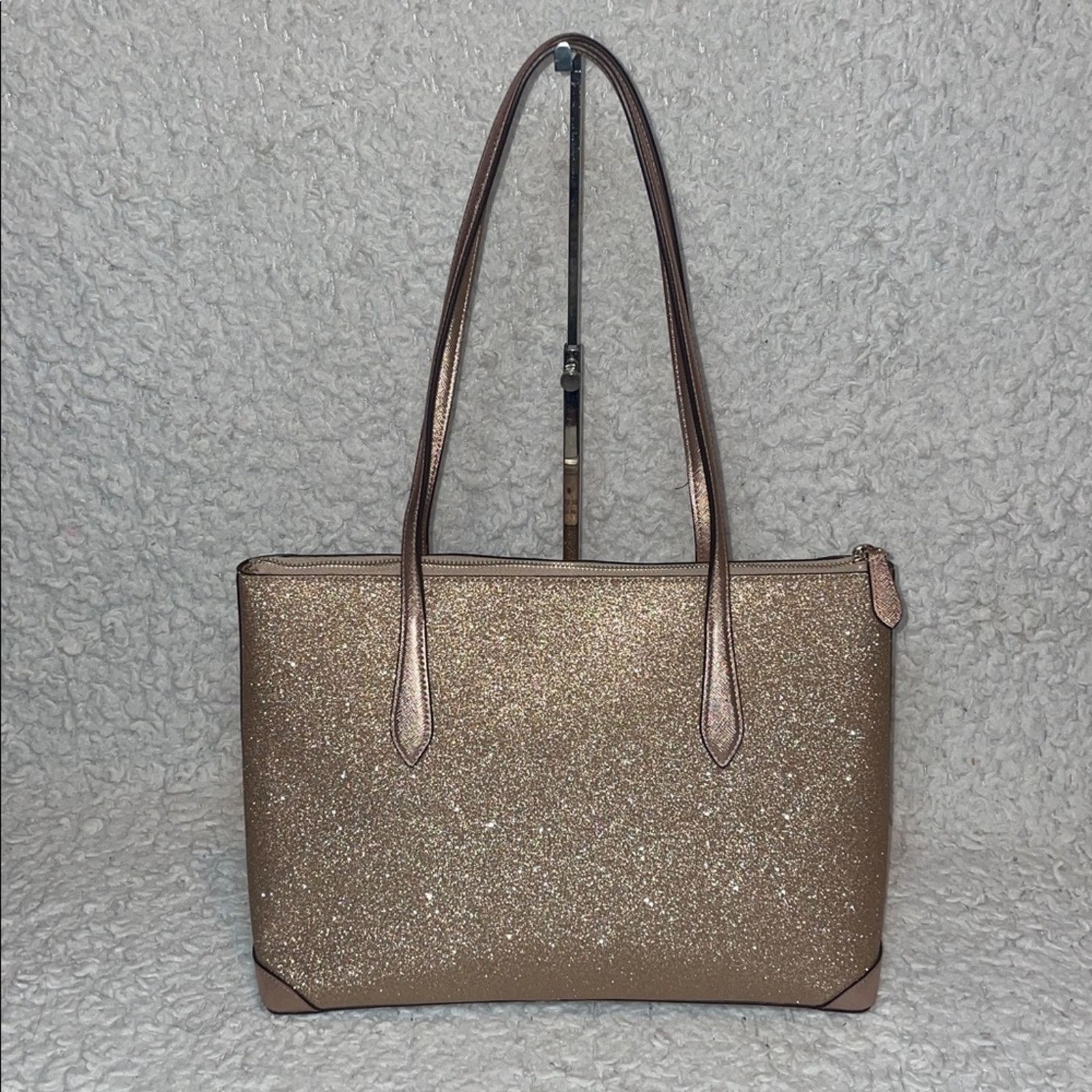 Kate Spade Kate Spade Rose Gold Glitter Zip Tote Bag Size ONE SIZE - 7 Thumbnail
