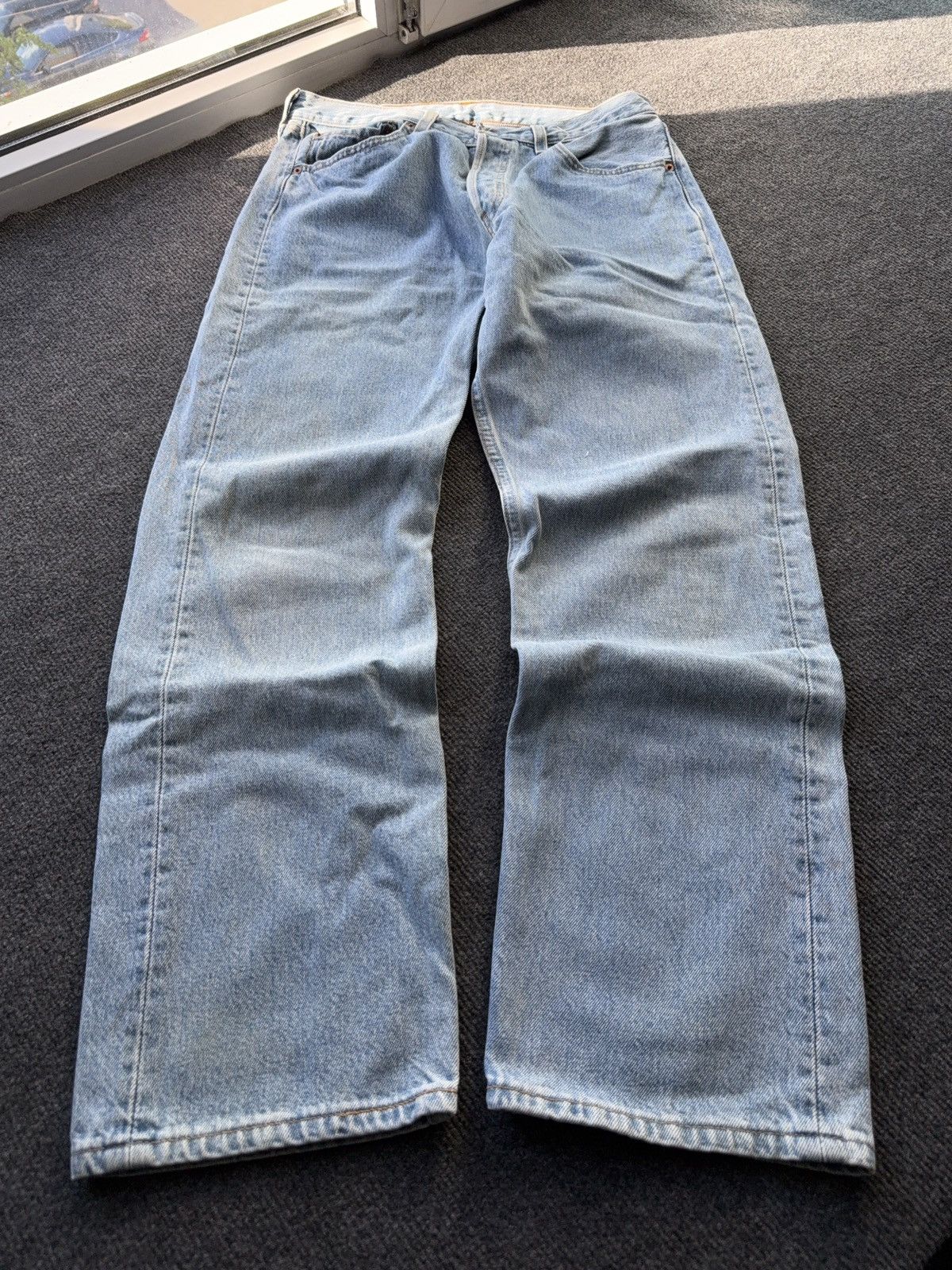Levi's Vintage Clothing Vintage 90s Levi’s 501 Distressed Western USA Straight Jeans Size US 32 / EU 48 - 1 Thumbnail