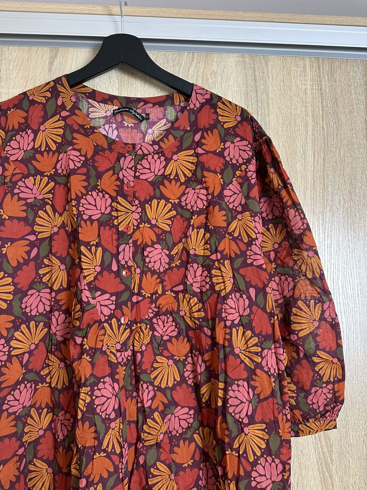 Gudrun Sjoden 🔥 Vintage Gudrun Sjoden Floral Boho Midi Dress Art Print Size XL / US 12-14 / IT 48-50 - 2 Thumbnail