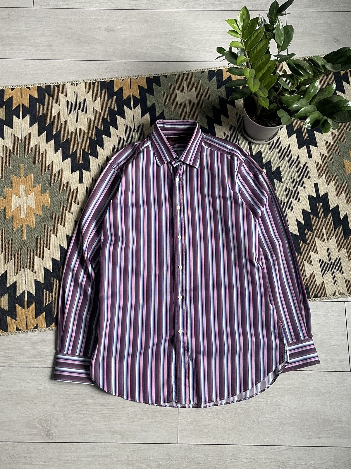 Etro × Vintage Vintage Etro Stripped Shirt Button Up Size US L / EU 52-54 / 3 - 1 Thumbnail