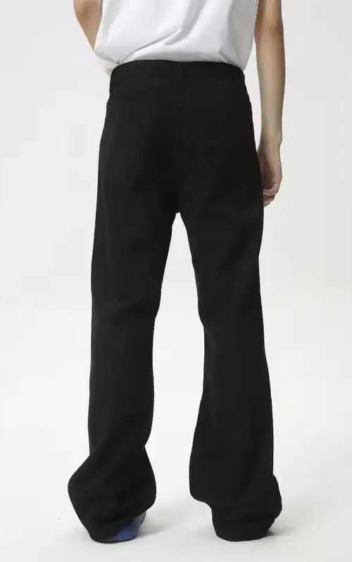 Japanese Brand Ripped Jeans Men Black Streetwear Y2k Denim Size US 29 - 3 Thumbnail
