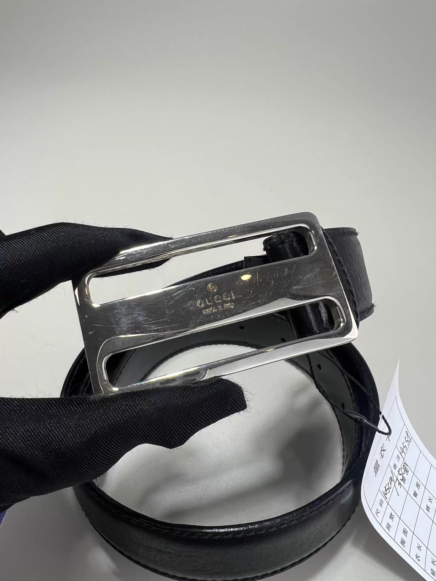 Gucci GUCCI Black Leather Belt Size ONE SIZE - 3 Thumbnail