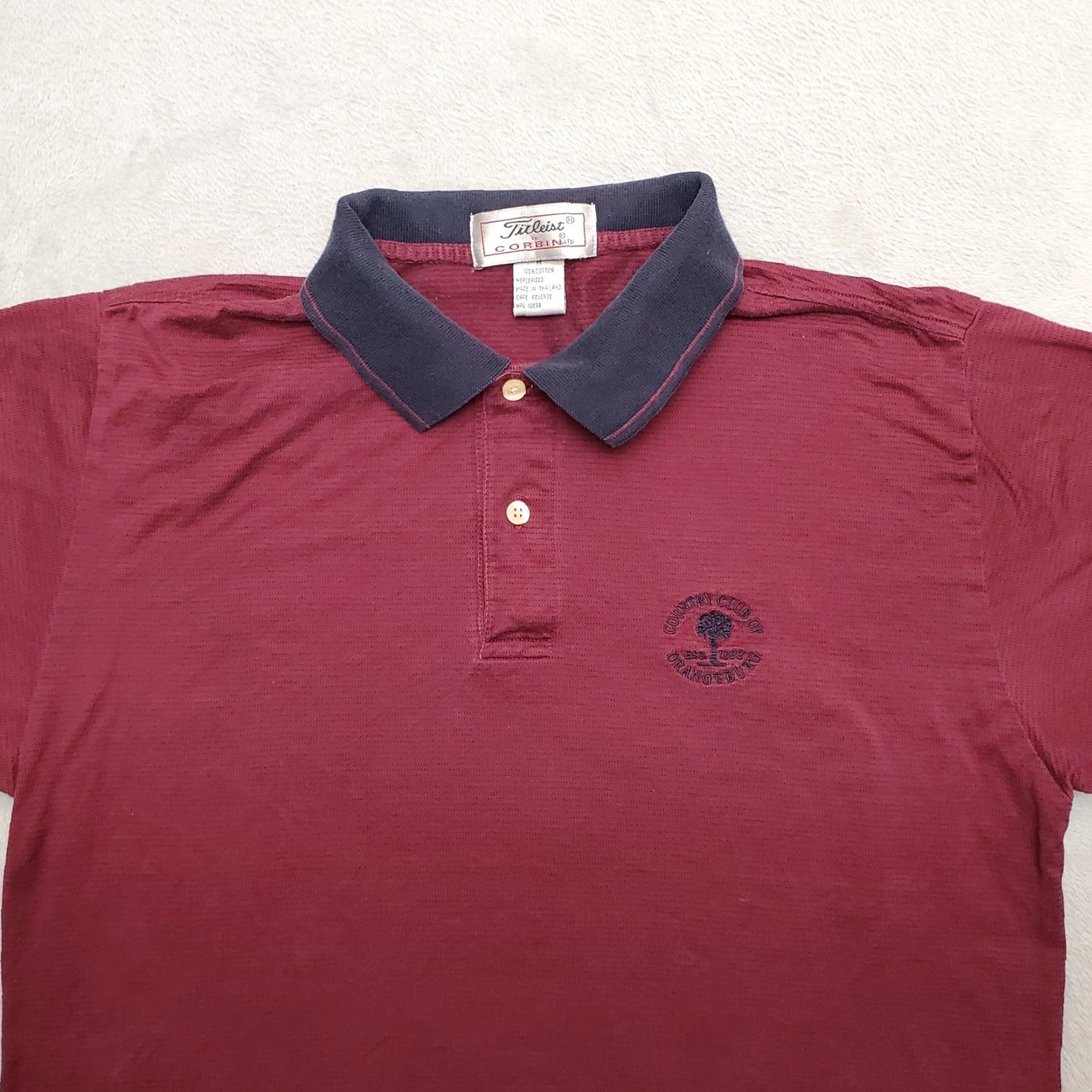 Titleist Titleist Shirt Mens M Red Blue Striped 100% Mercerized Cotton Golf Polo Size US M / EU 48-50 / 2 - 2 Thumbnail