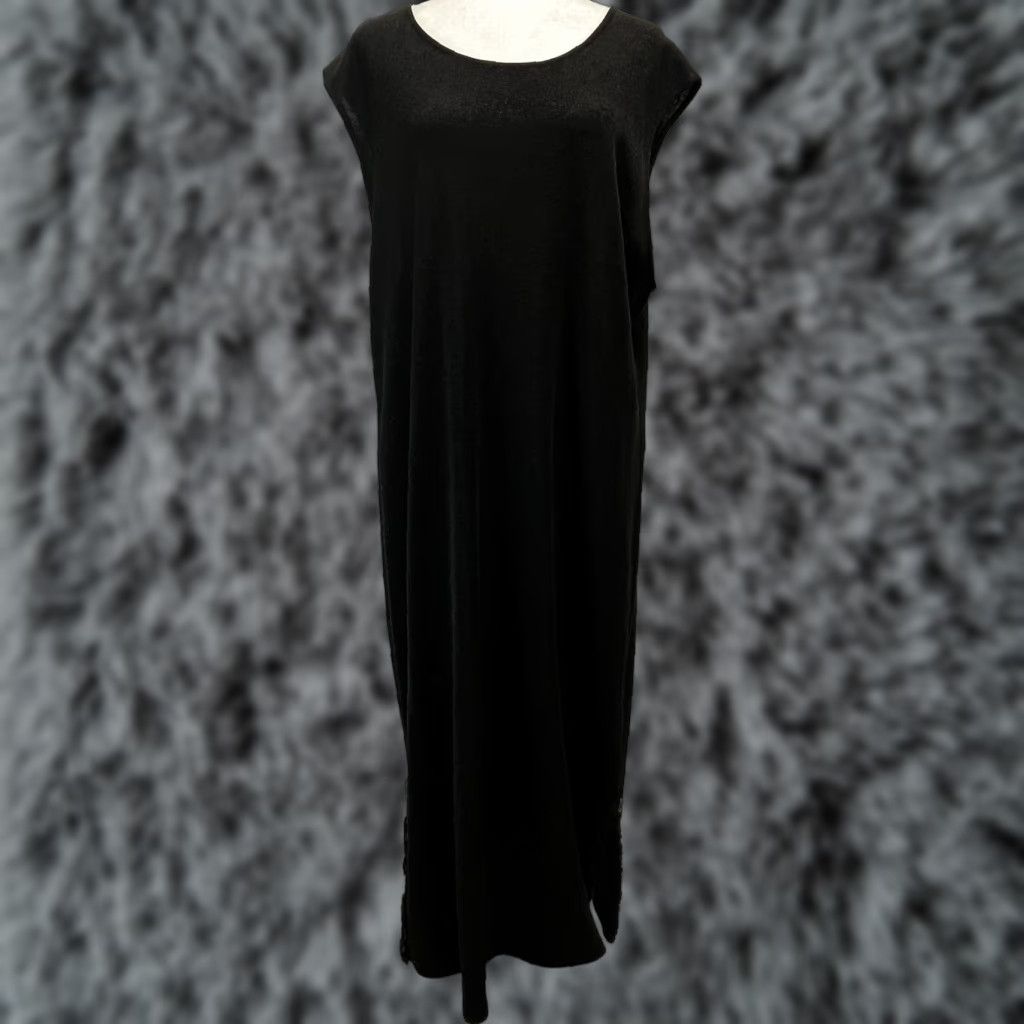 Brandblack Lee Andersen Dress Maxi Adult 2X Plus Black Knit Art To Wear Womens Size XXL / US 16-18 / IT 52-54 - 1 Thumbnail
