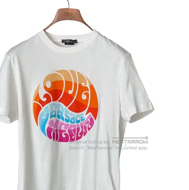 Versace Versace Summer White Logo Cotton T-shirt . Size US S / EU 44-46 / 1 - 3 Thumbnail