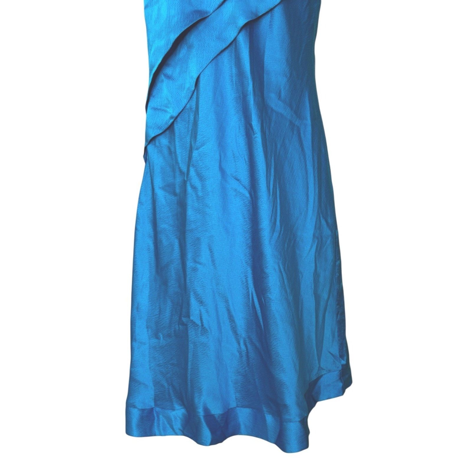 Anthropologie Anthropologie ALI RO Silk Turquoise Ruffle Mini Dress Halter Size M / US 6-8 / IT 42-44 - 4 Thumbnail