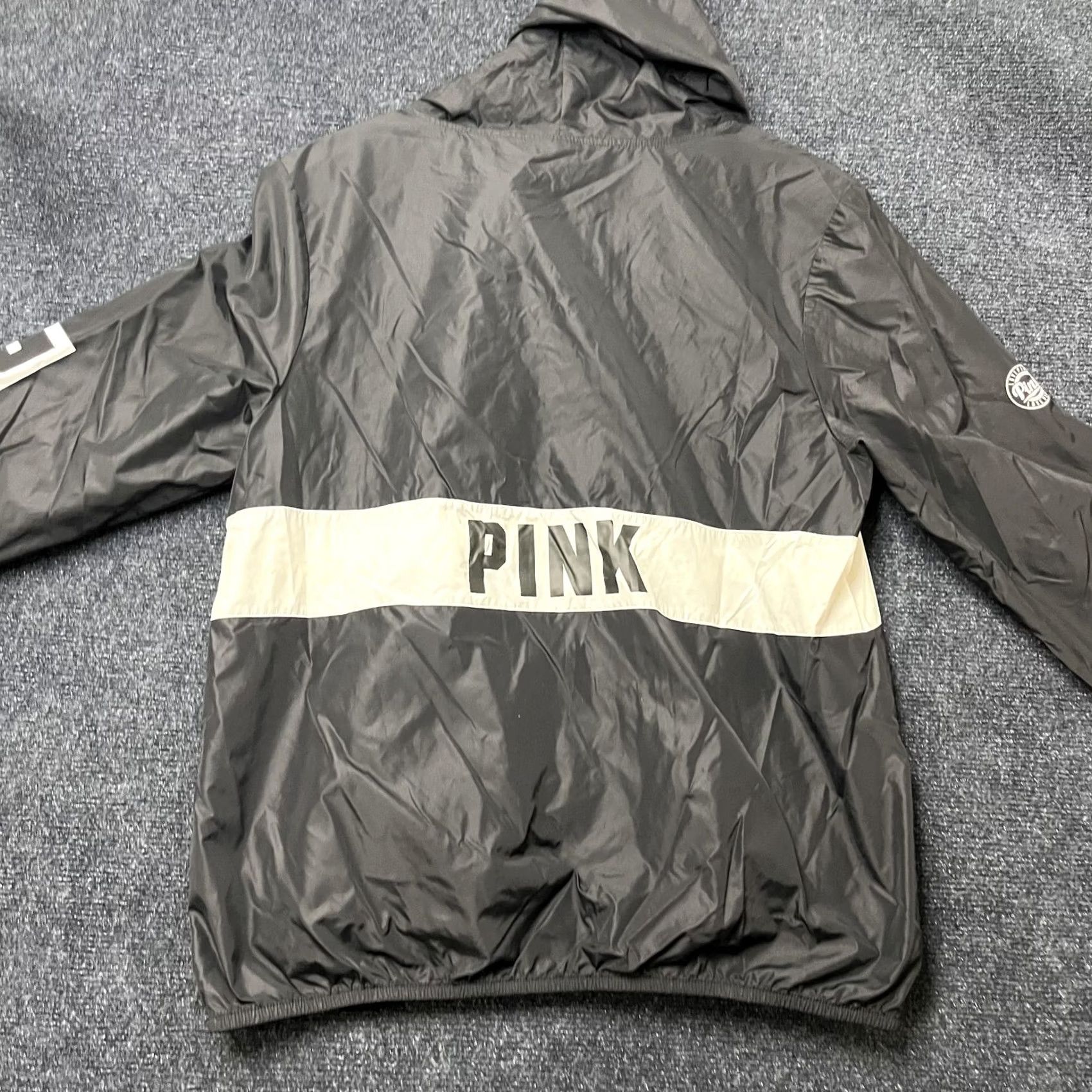 Vintage PINK Victoria'S Secret Windbreaker XS-S Black Nylon Jacket Size XS / US 0-2 / IT 36-38 - 6 Thumbnail