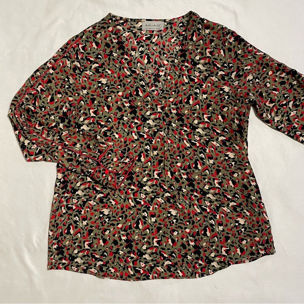 Other Vintage Amélie & Amélie V-Neck Long Sleeve Blouse Made In I Size L / US 10 / IT 46 - 6 Thumbnail