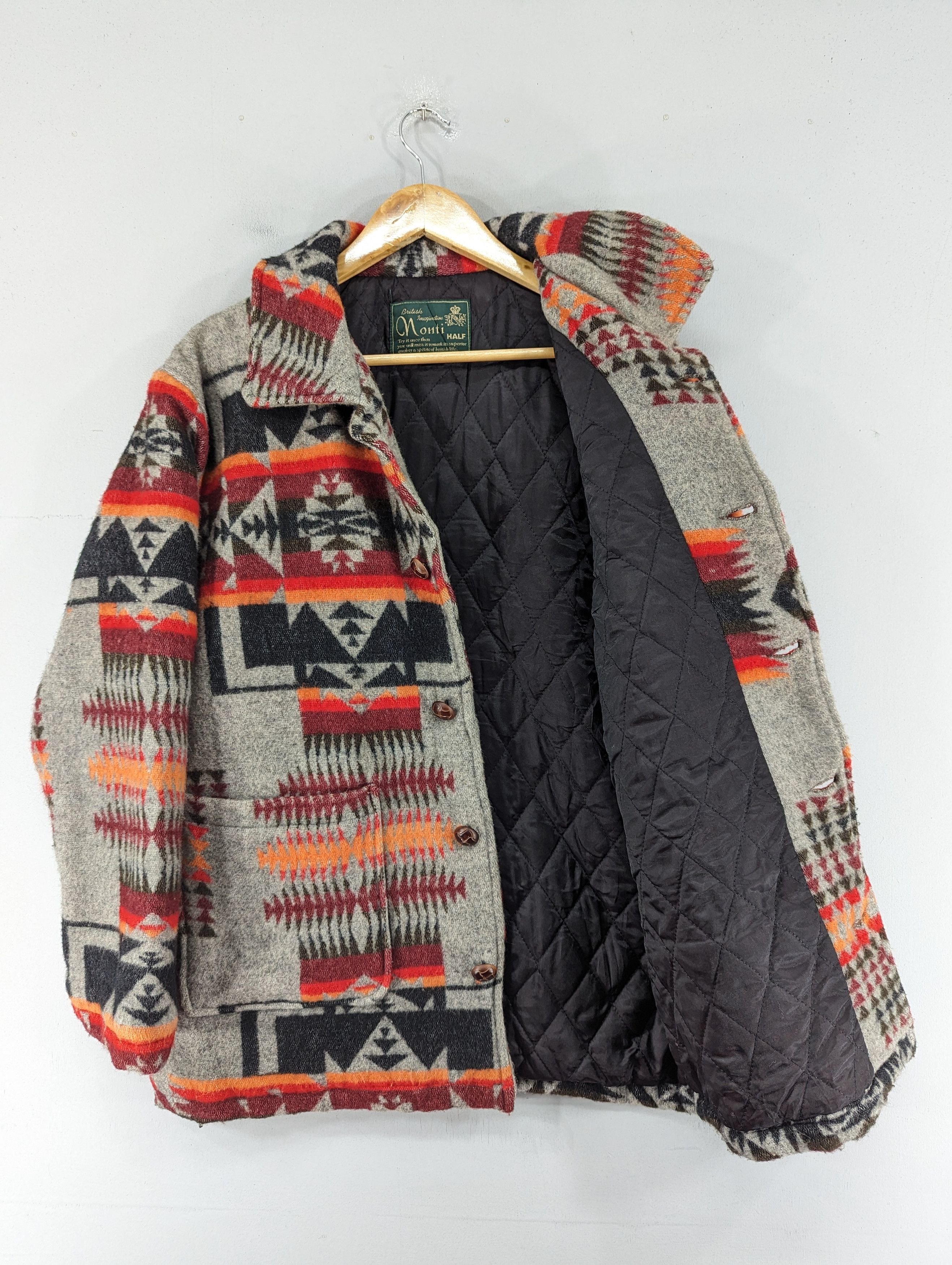 Vintage Vintage Monti Half Aztec Wool Quilted Button Jacket Size US M / EU 48-50 / 2 - 10 Thumbnail
