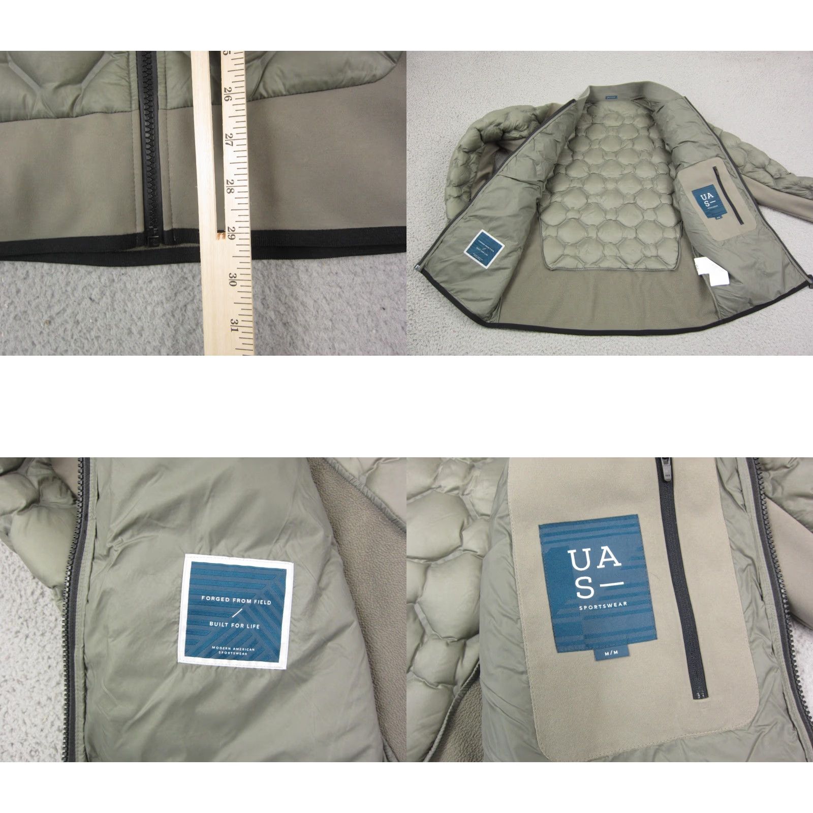 Under Armour Under Armour Jacket Adults Medium Green Bomber Jacket Down Insulation Zip Front Stand-Up Collar Pockets Logo Regular Fit Size US M / EU 48-50 / 2 - 8 Thumbnail