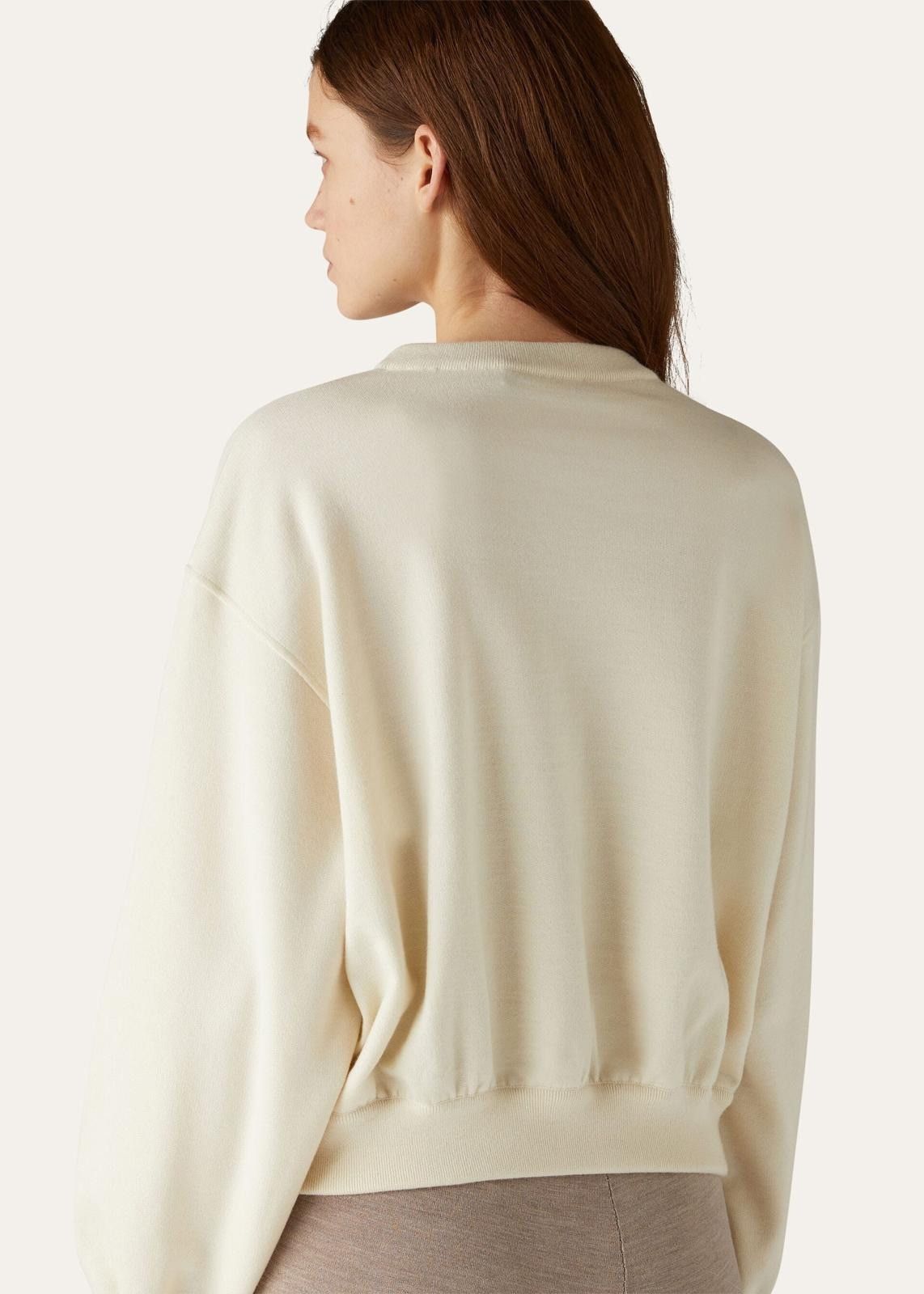 Loro Piana o1srvl11e1125 FAN2589 Cocooning Sweatshirt in White Size L / US 10 / IT 46 - 3 Thumbnail