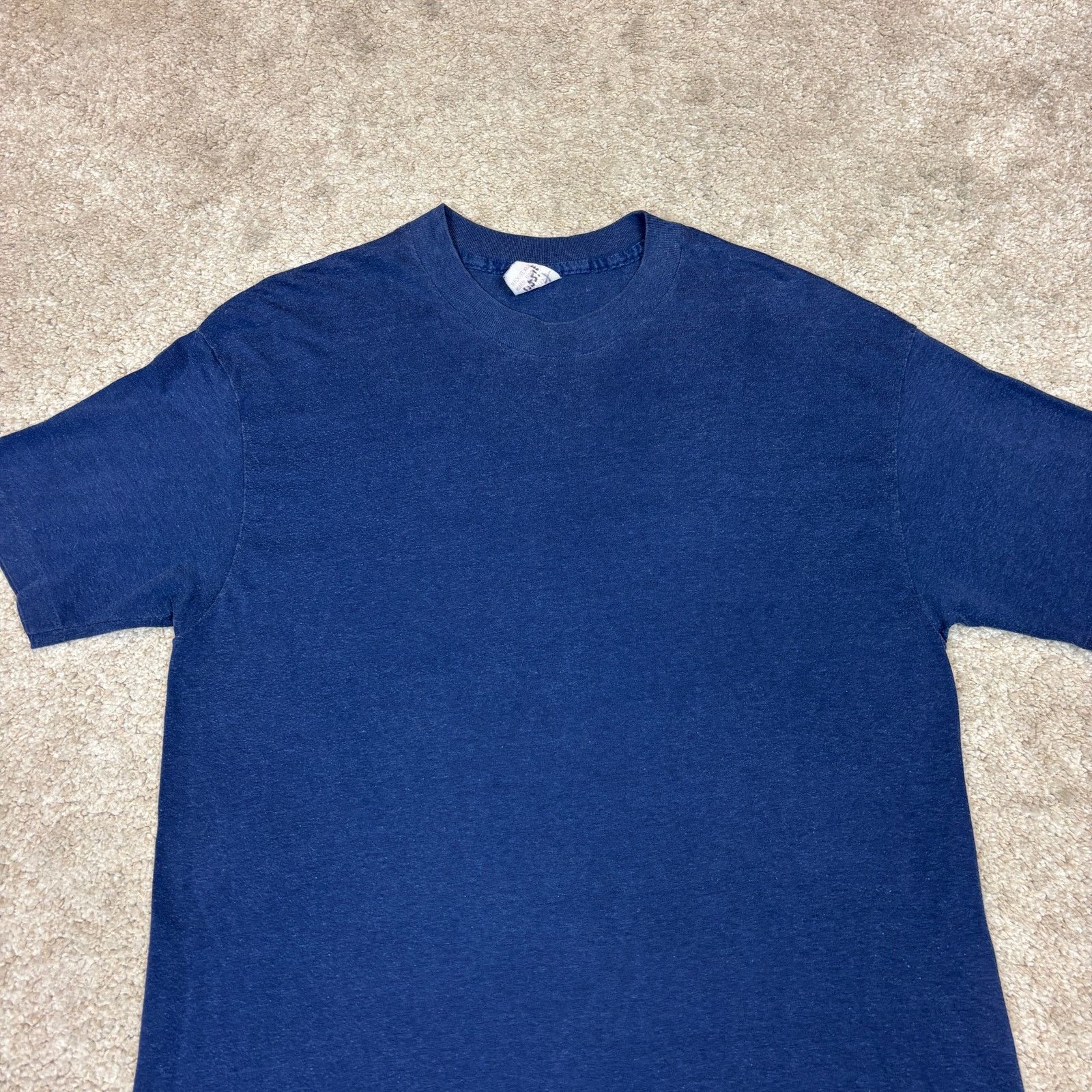 Vintage VTG 90s Sportswear Blank Blue Single Stitch Shirt Men's XL Size US XL / EU 56 / 4 - 2 Thumbnail
