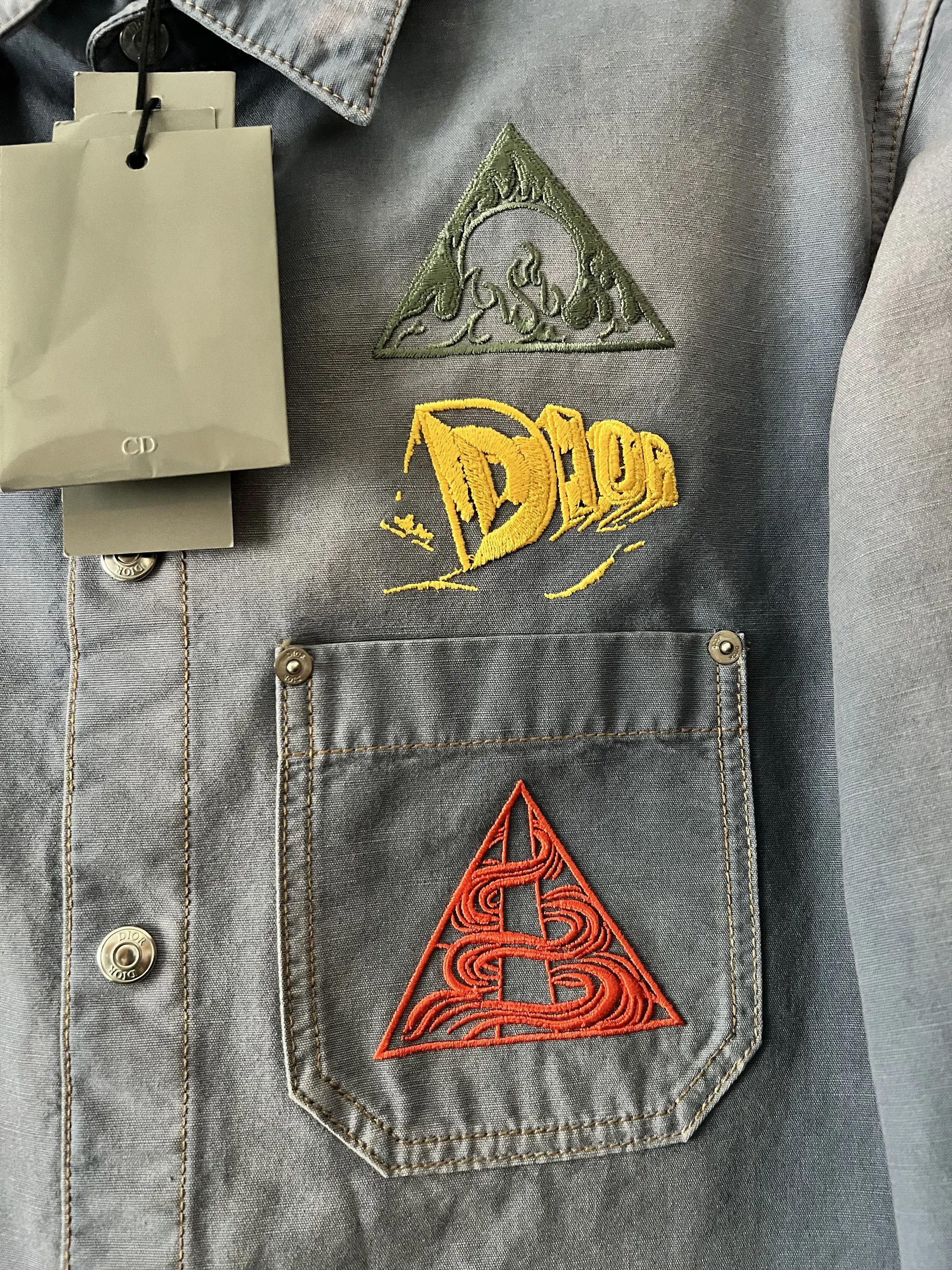 Dior Astro Embroidered Patch Denim Long Sleeve Shirt Size US M / EU 48-50 / 2 - 10 Thumbnail