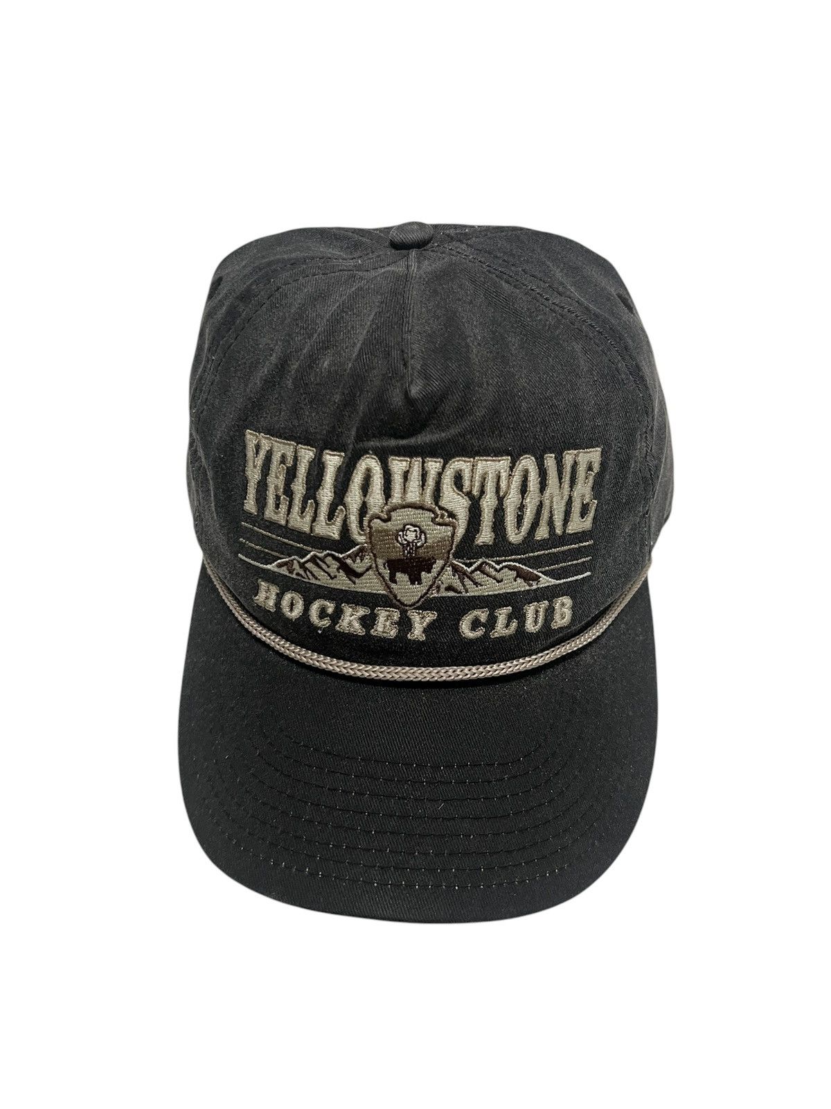 Vintage Vintage 90s Faded Black Yellow Stone Hockey Club SnapBack Size ONE SIZE - 1 Thumbnail