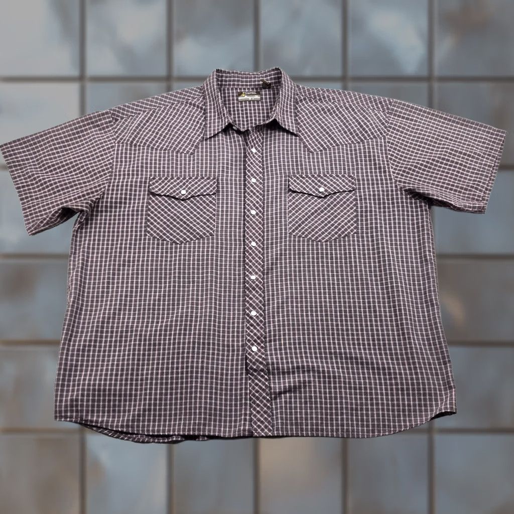 Vintage VINTAGE Outlaw Western Wear Shirt Mens Big 3X Plaid Short Sleeve Western Size US XXL / EU 58 / 5 - 1 Thumbnail