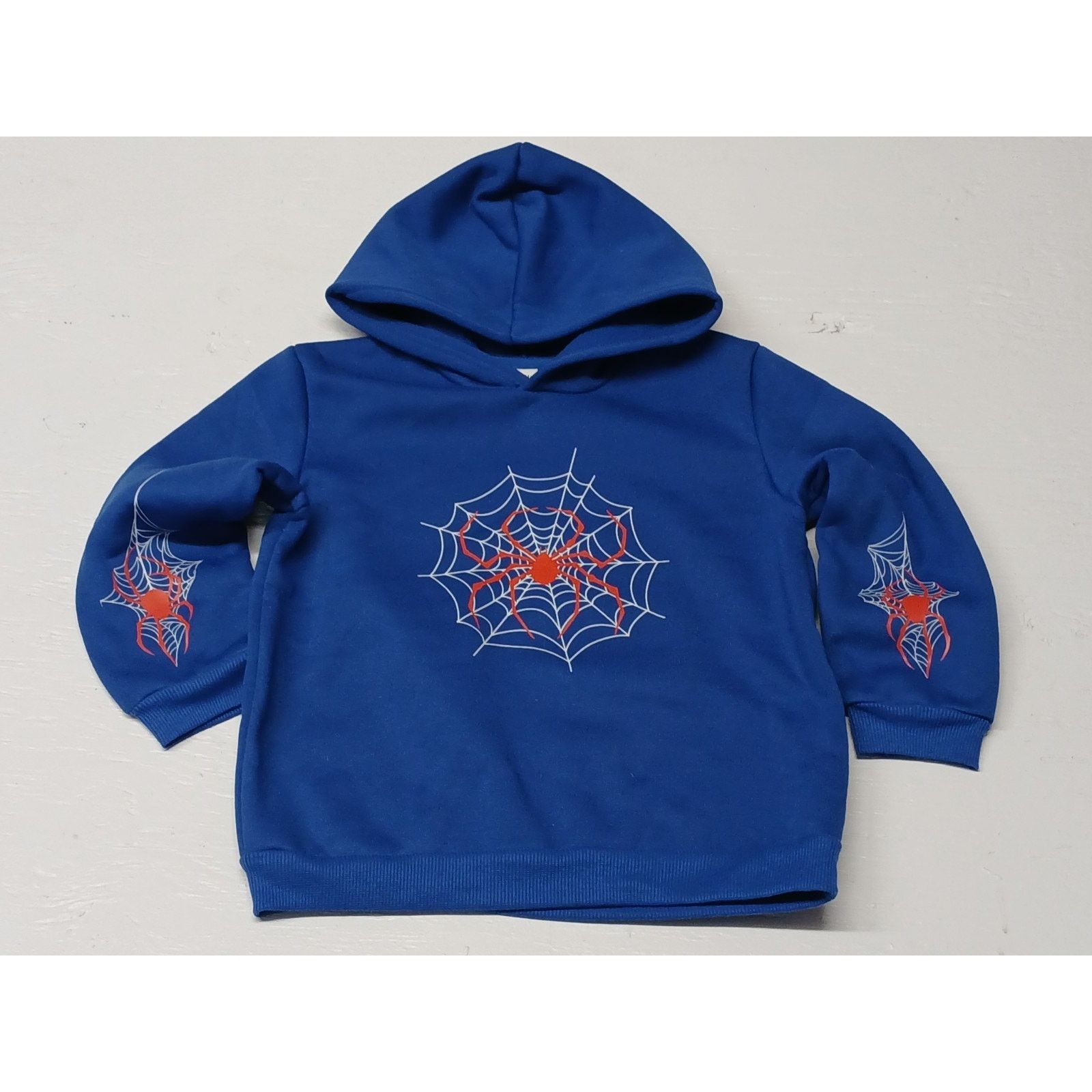 Shein Shein (7y) Kids Blue Spider Graphic Print Pullover Hoodie Size ONE SIZE - 1 Thumbnail