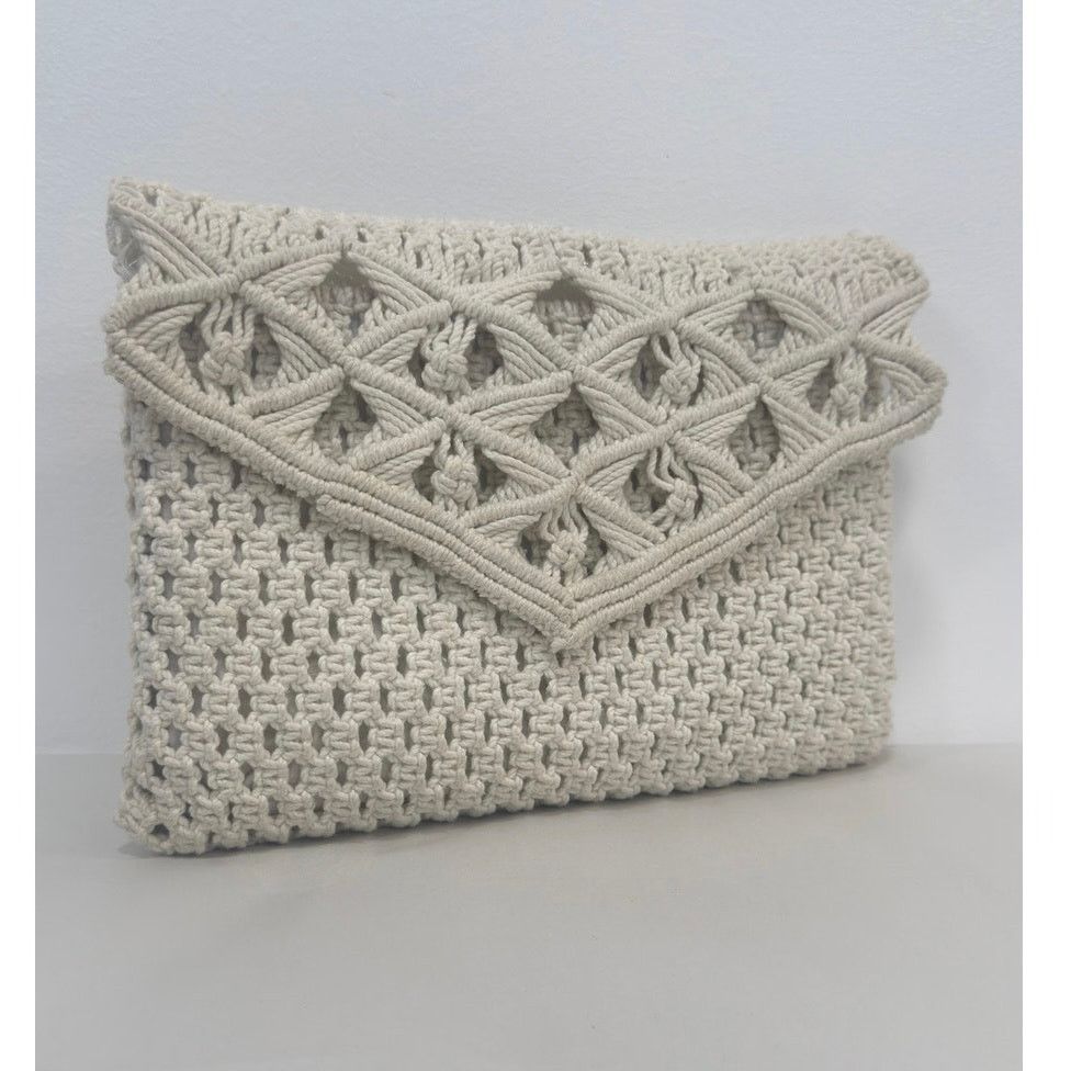 Other Vintage Mister Ernest Macrame Crochet Clutch Cream Boho Bag Size ONE SIZE - 1 Thumbnail