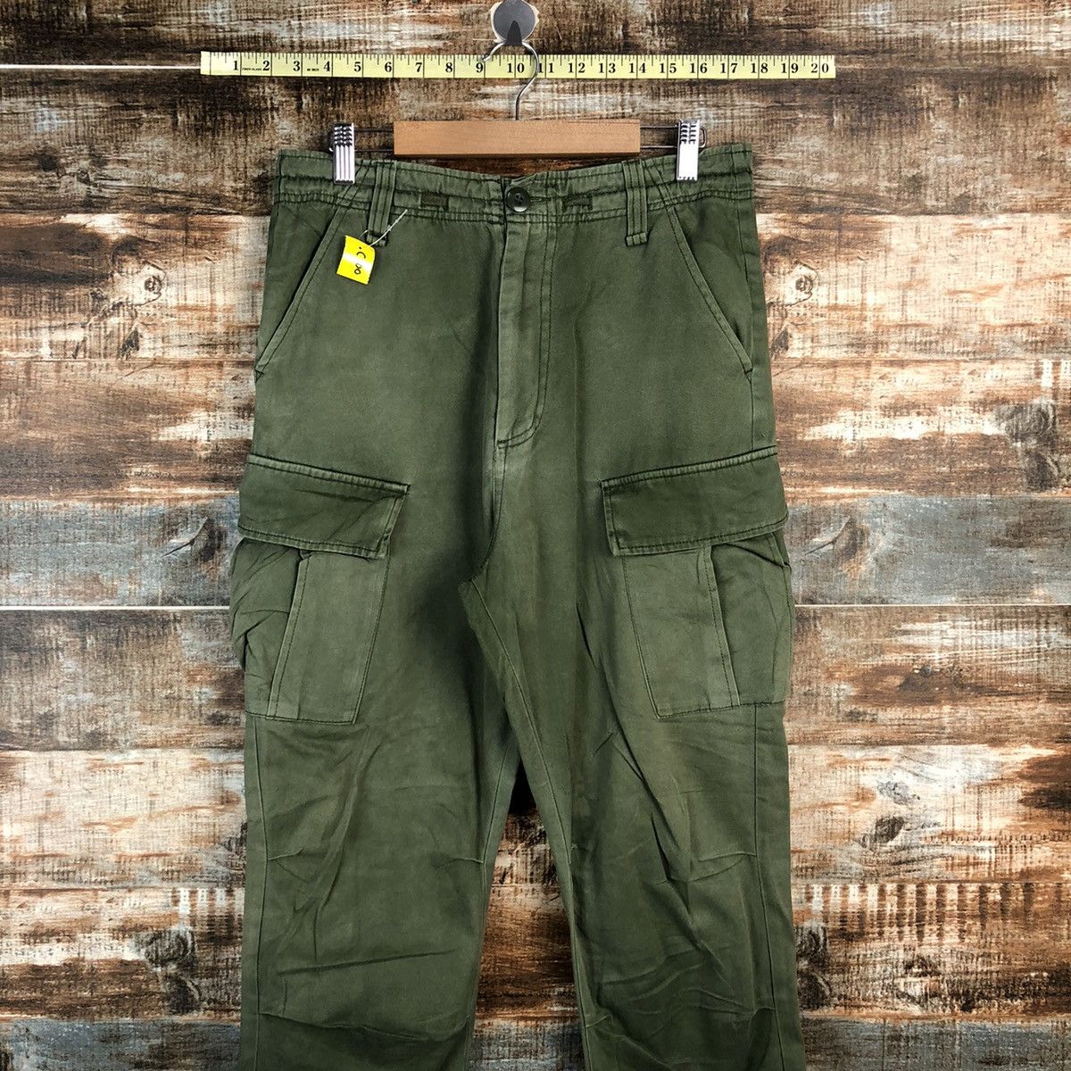 Japanese Brand DLL Browny Green Cargo Multipocket Pants #C100 Size US 29 - 2 Thumbnail