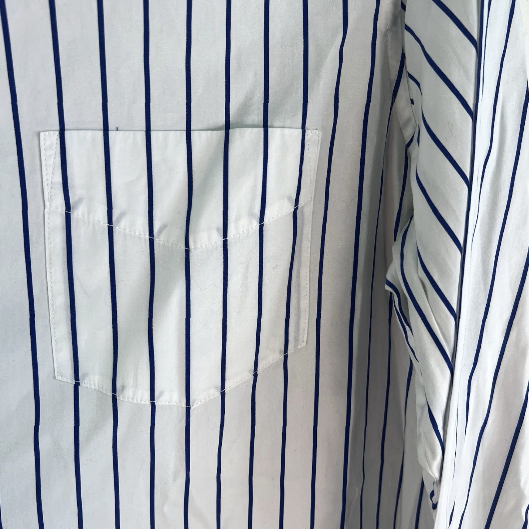 Ralph Lauren Lauren Ralph Lauren Men's XL Blue and White Striped Cotton Button-Up Shirt Casual Business Formal Size US XL / EU 56 / 4 - 2 Thumbnail