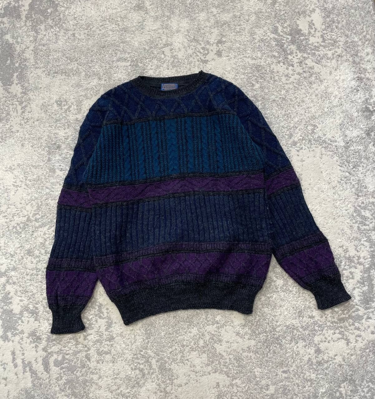 Pendleton Vintage LOBO Wool Sweater Textured Knit Oversize 90s, USA Size US L / EU 52-54 / 3 - 1 Thumbnail