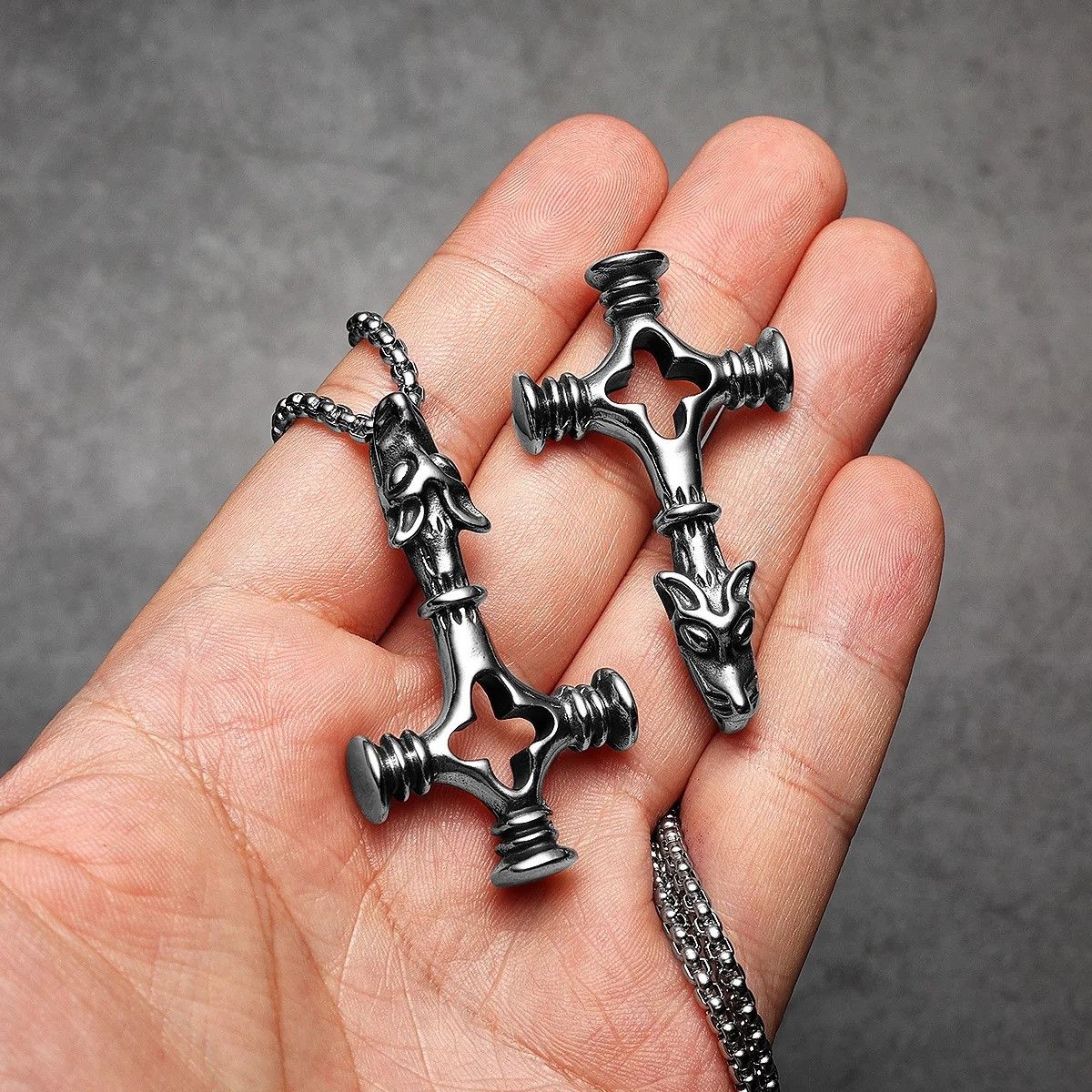 Other Wolf Cross Pendant Accessories Necklace Gifts Size ONE SIZE - 4 Thumbnail