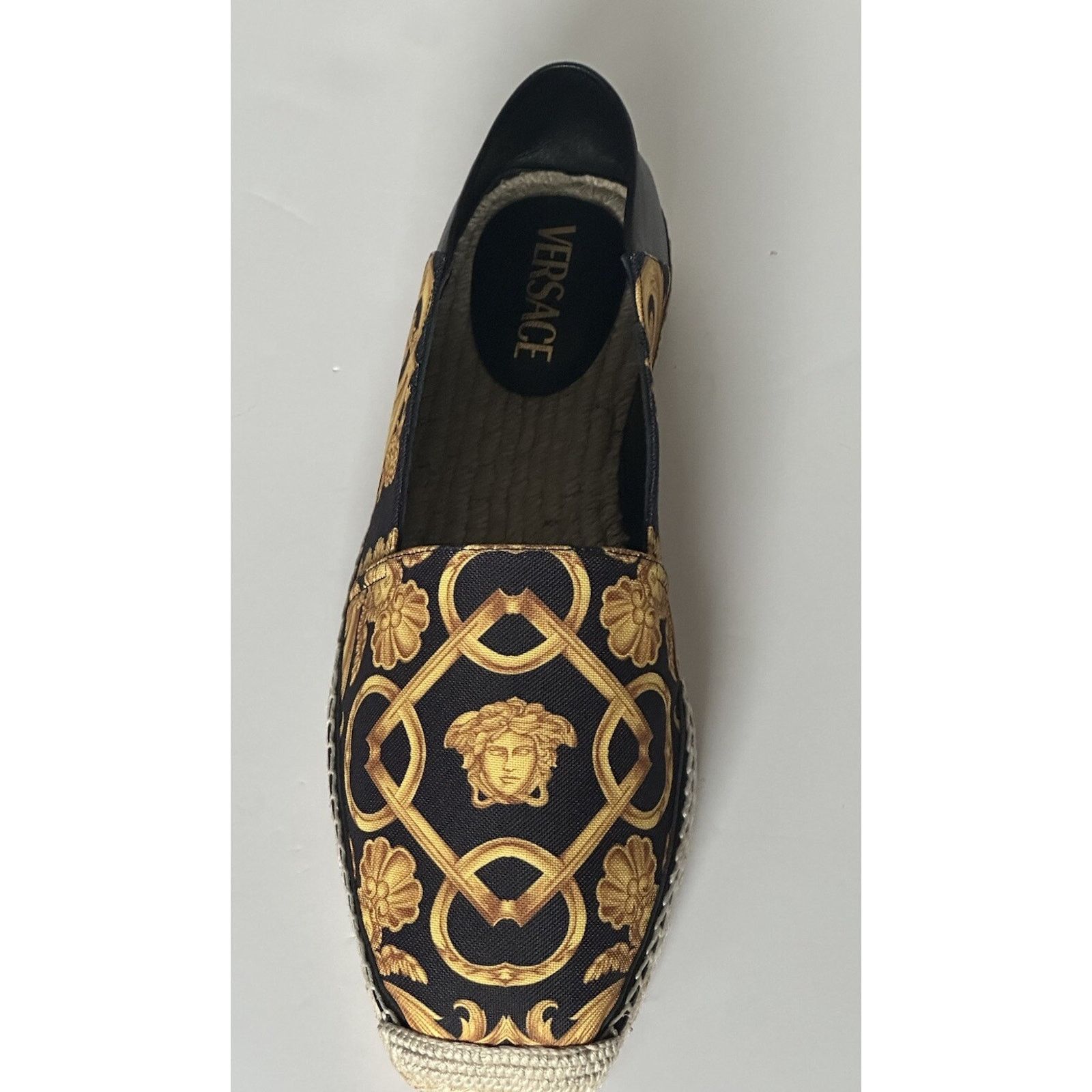 Versace VERSACE Barocco Gold/Black Canvas Espadrilles 11 1014774 Size US 11 / EU 44 - 6 Thumbnail