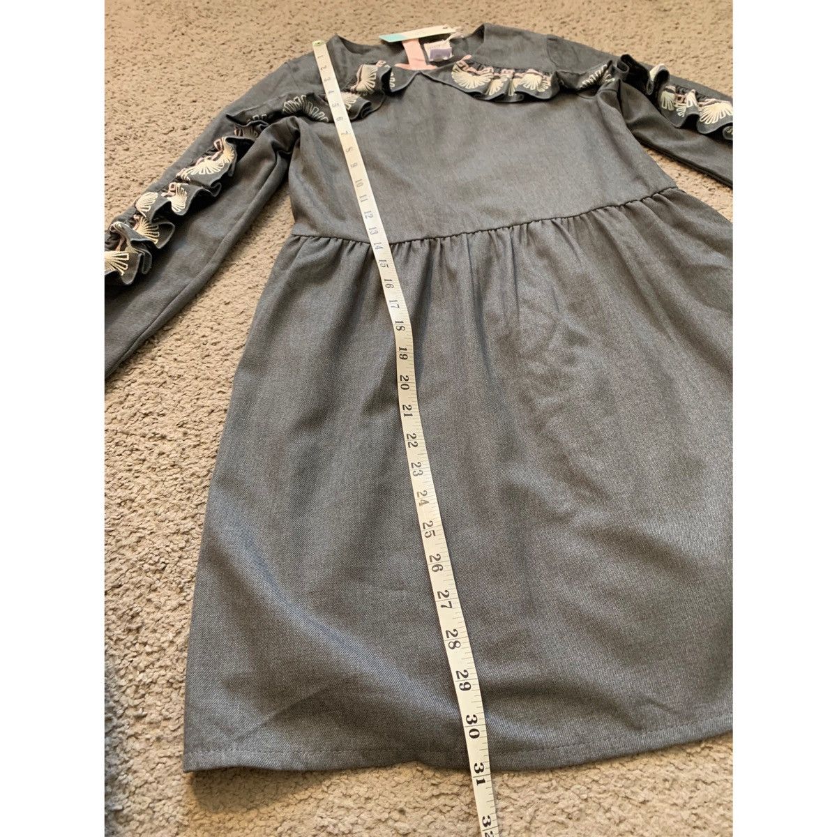 Other CARREMENT BEAU GIRL GREY RIFFLE DRESS Size XS / US 0-2 / IT 36-38 - 16 Thumbnail