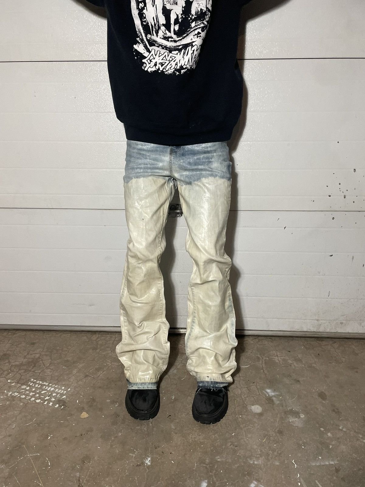 Other X3RLY Custom “Bleach Gradient” Waxed Jeans Size US 29 - 1 Thumbnail