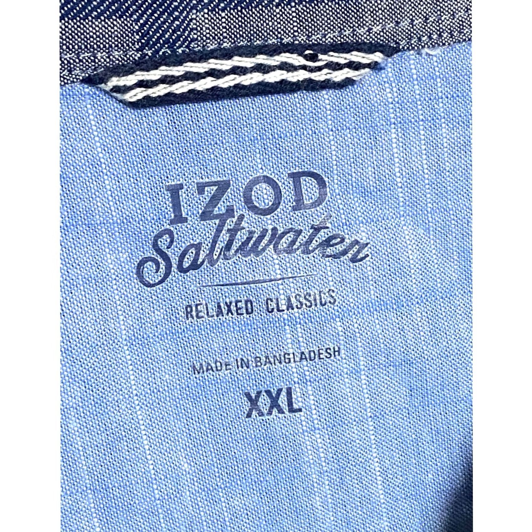 Izod Izod Button Shirt Men XXL Blue Saltwater Relaxed Classic Pocket Coastal Nautical Size US XXL / EU 58 / 5 - 7 Thumbnail