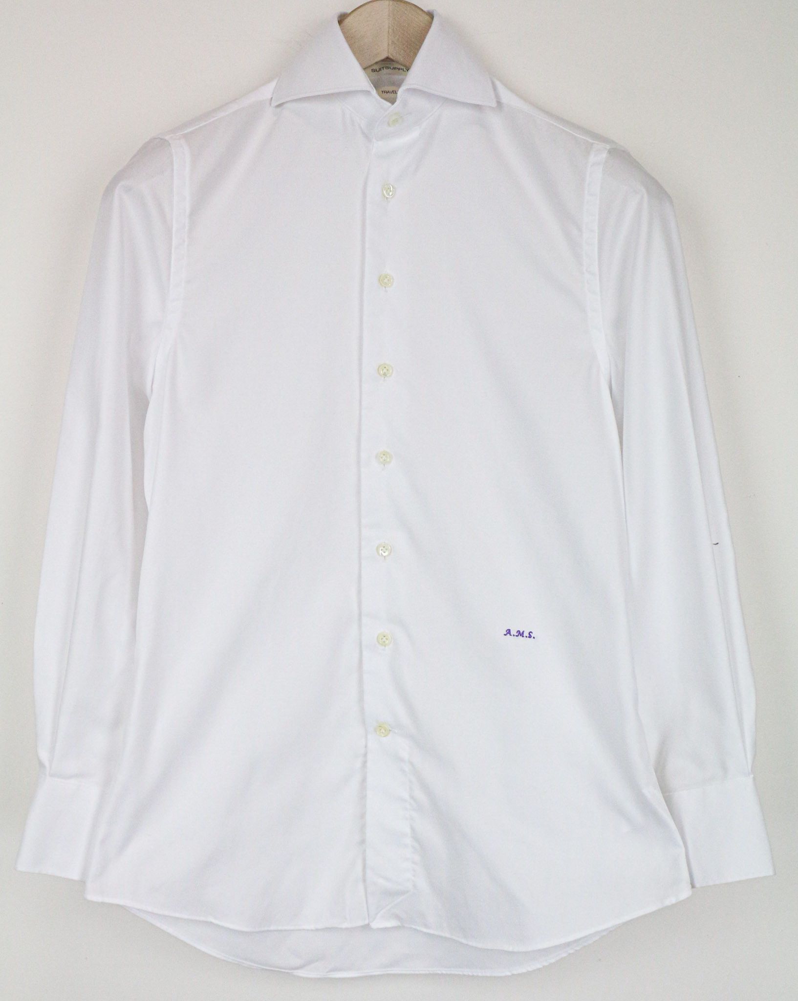 Suitsupply TRAVELLER 35 Extra Slim White Cotton Long Sleeve 78701 Size 36R - 1 Thumbnail