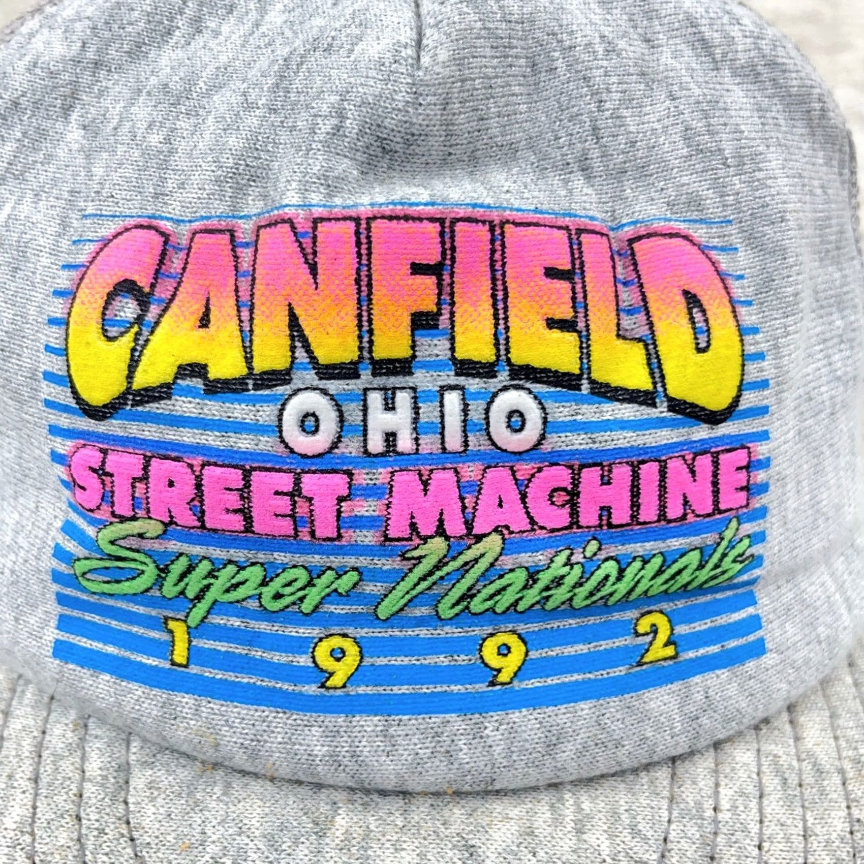 Vintage VINTAGE Screen Stars Trucker Hat Cap Hot Rod Drag Racing 90s Gray Mens Size ONE SIZE - 2 Thumbnail
